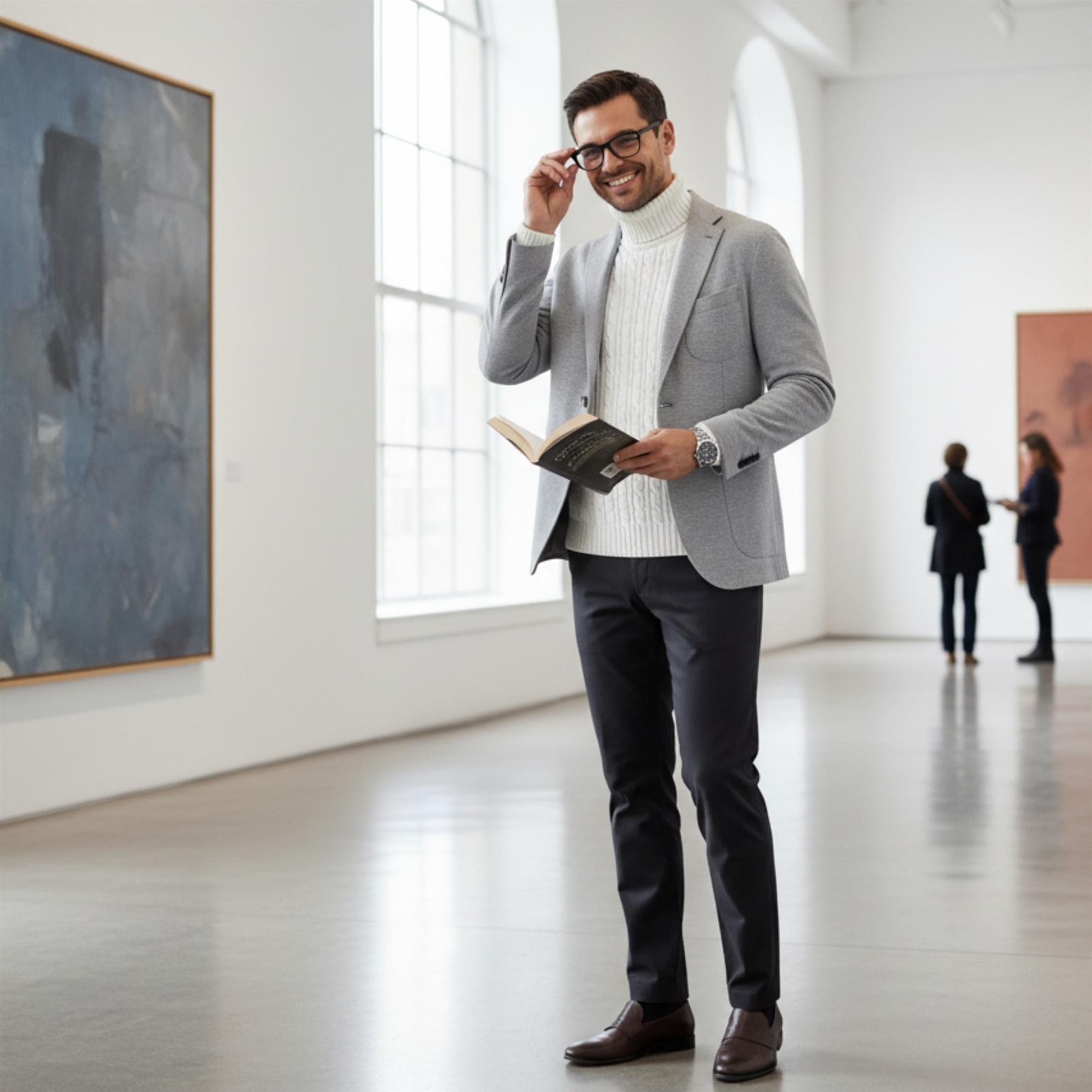 Herren Polo Rollkragen Langarm Pullover Zopfmuster Winterpullover Pulli - Bild 126 von 154