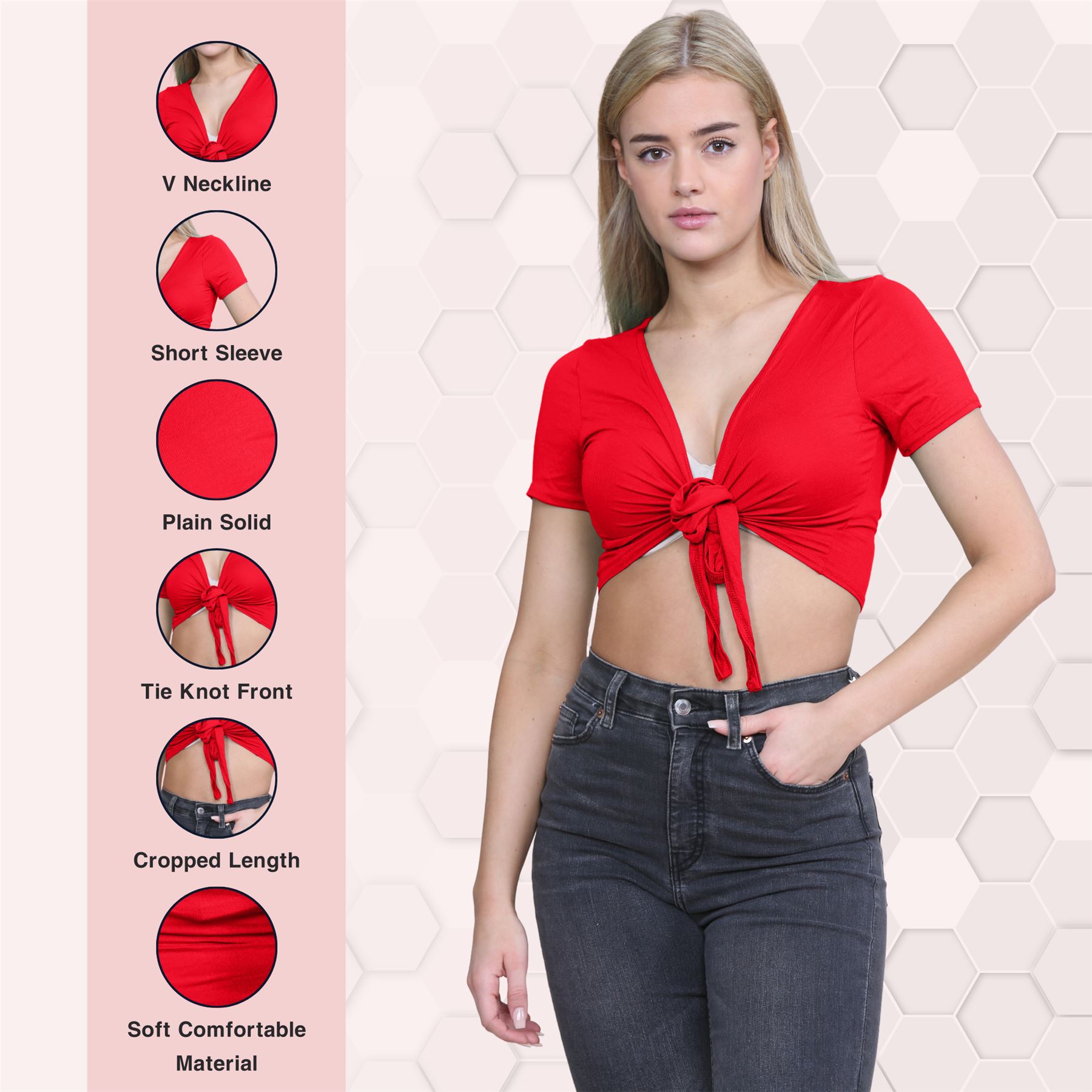 Damen-Cardigan Kurzarm vorne zum Binden einfach Bolero Achselzucken lässig bauchfrei Oberteil - Bild 89 von 133