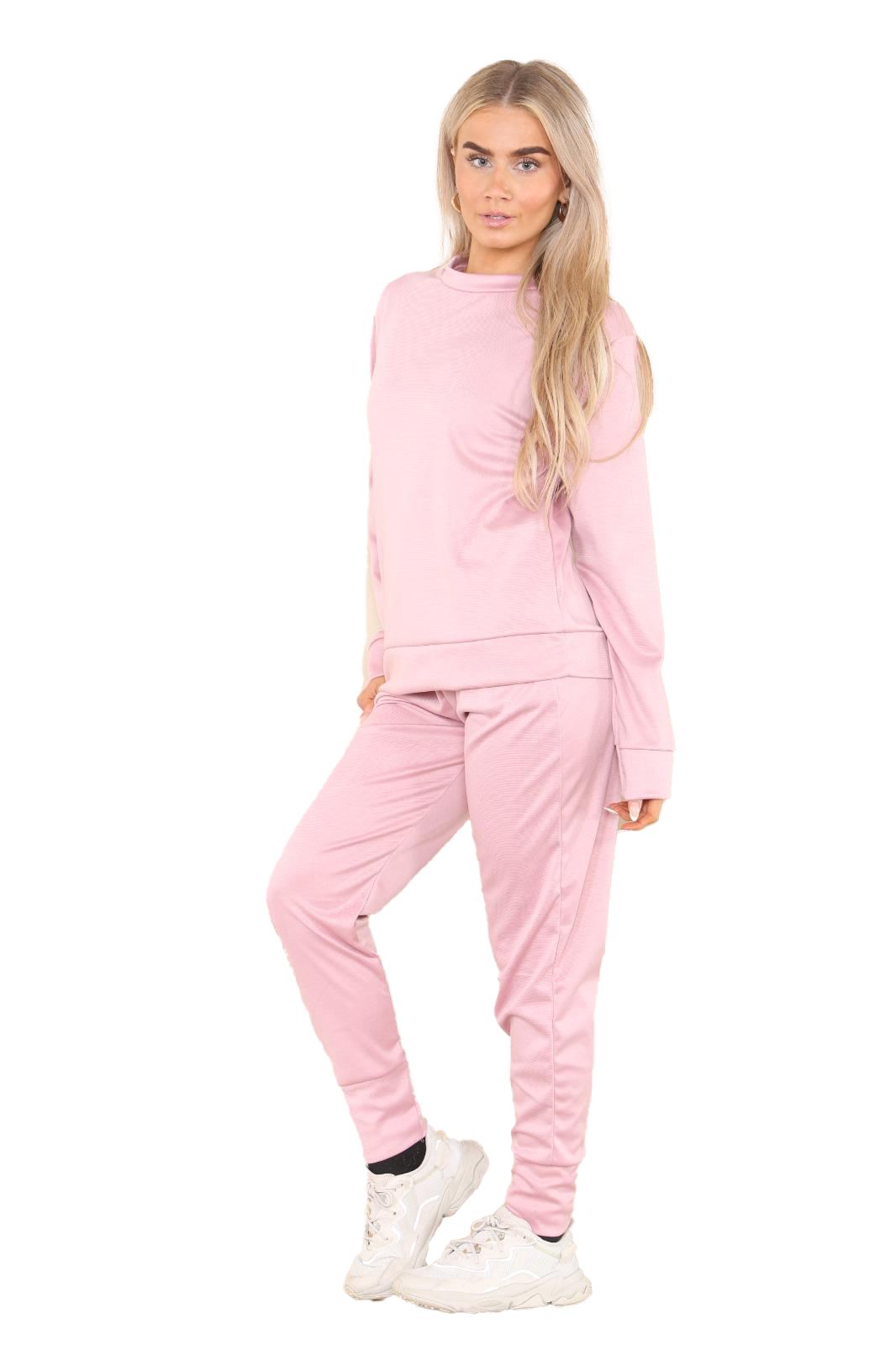 Chándal de manga larga para damas Pantalones de chándal 2 piezas Traje liso Ropa de salón - Imagen 25 de 45