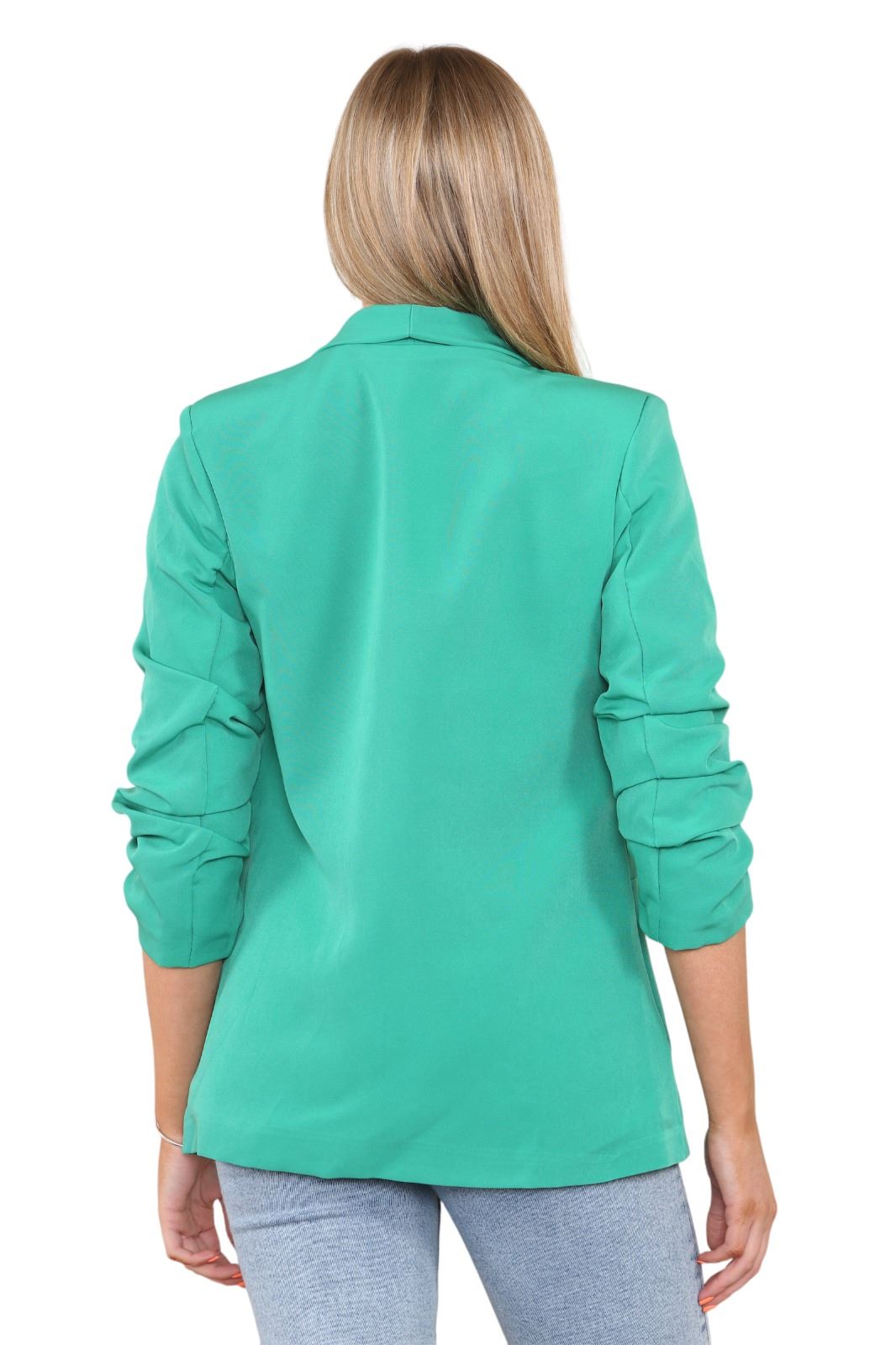 Blazer de manga acanalada para damas totalmente forrado cuello liso informal chaqueta de oficina top - Imagen 27 de 97