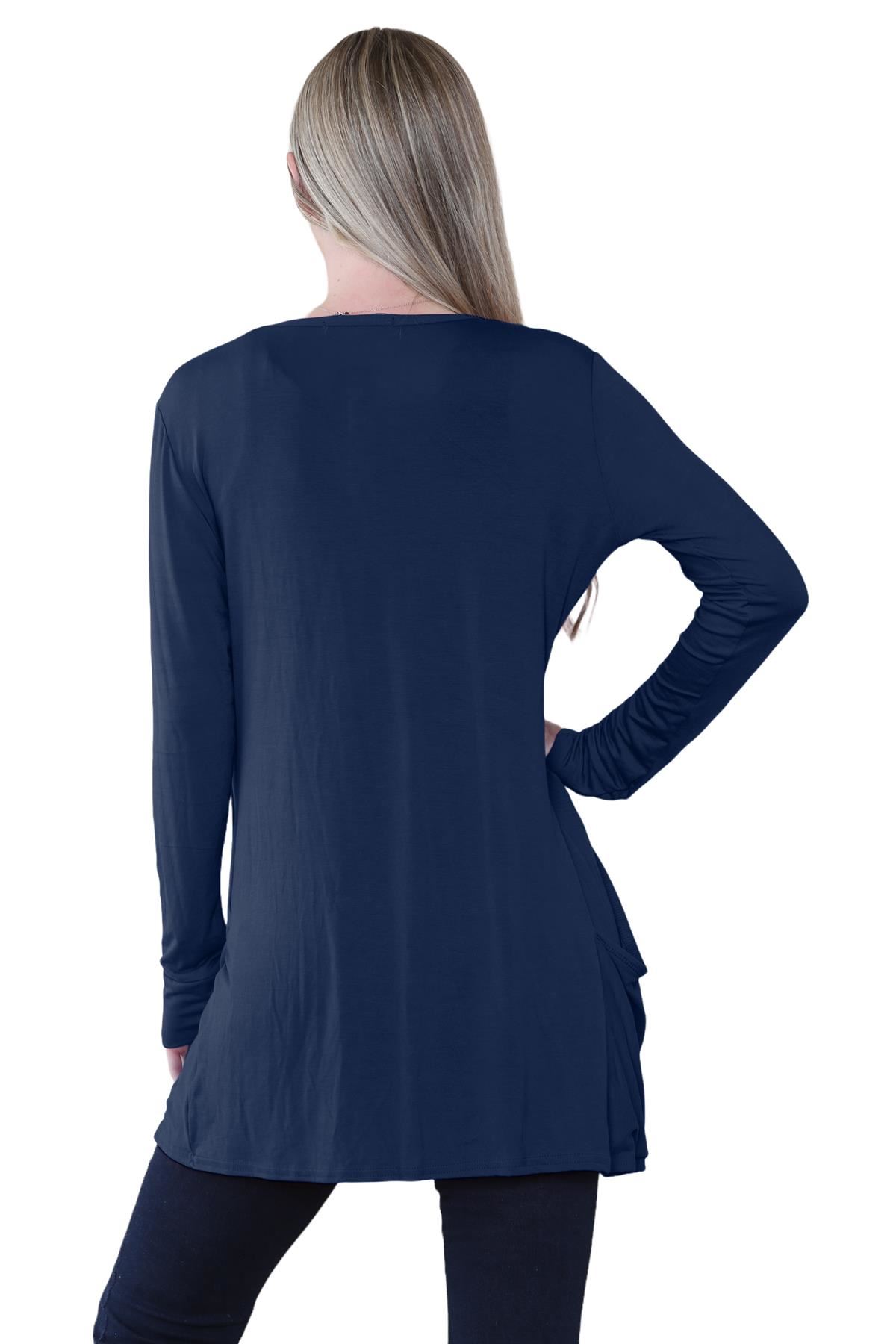 Boyfriend Cardigan Damen schlicht langärmelig offener Tropfen Tasche Freizeit Achselzucken Oberteil - Bild 84 von 148