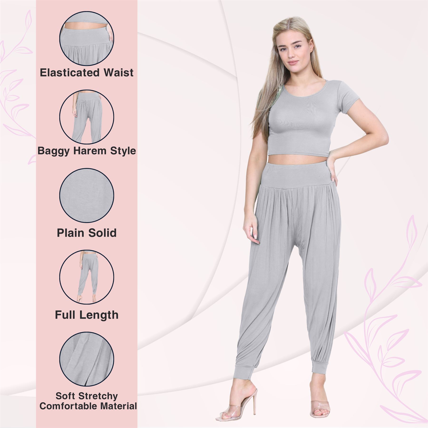 Womens Alibaba Harem Leggings Cuffed Bottoms Plain Hareem Trousers Baggy Pants - Picture 49 of 130