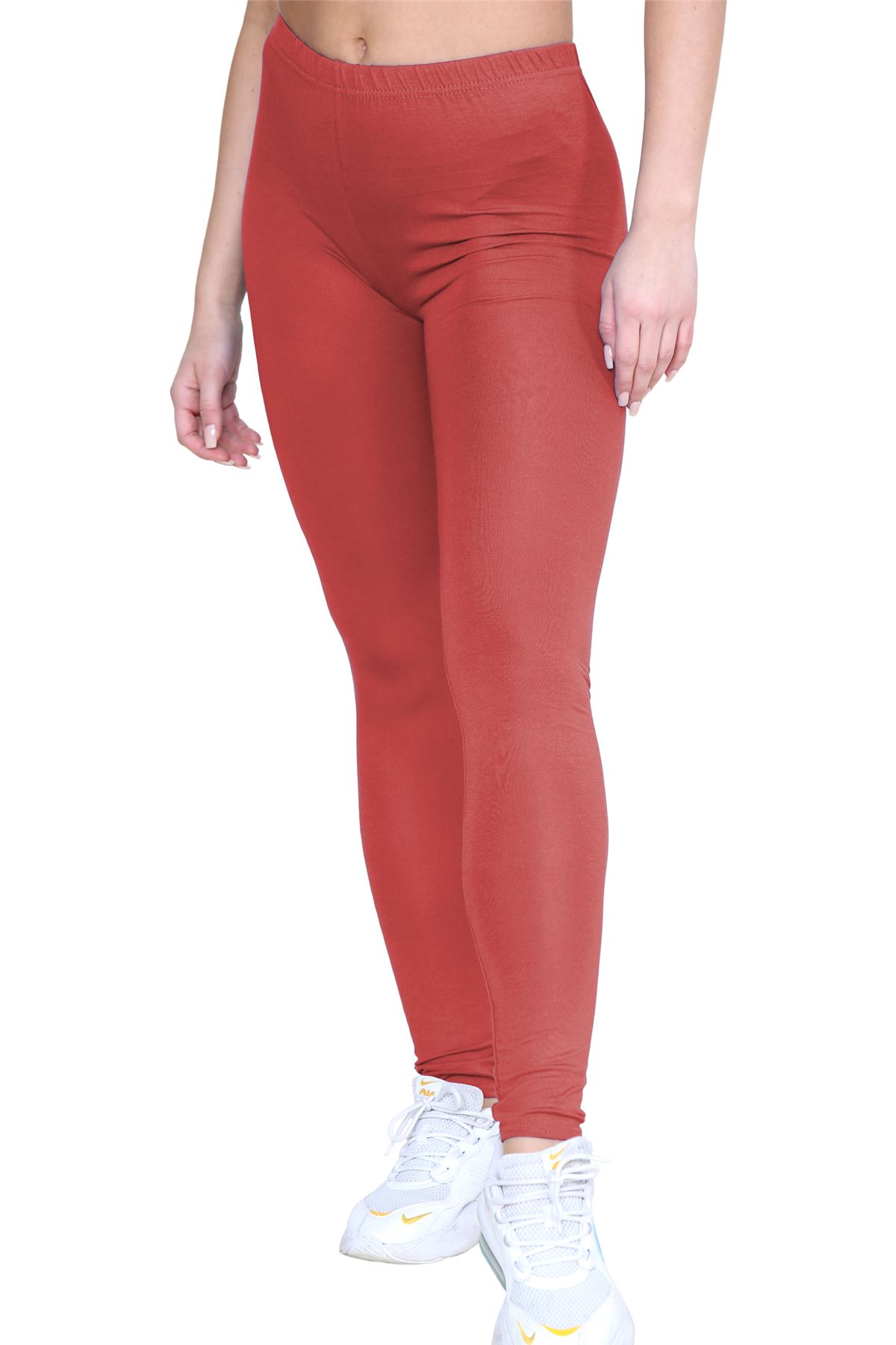 Womens Leggings Full Length Basic Plain Viscose Skinny Slim Fit Stretchy Pants - Picture 25 of 32