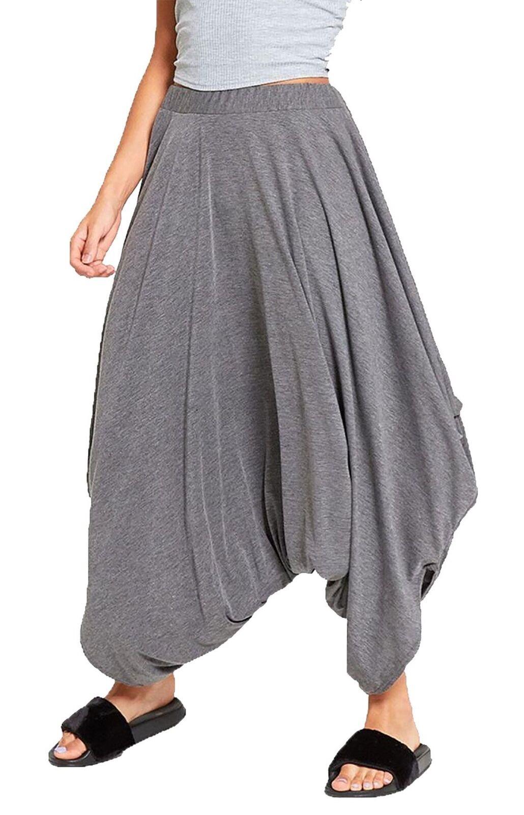 Womens Lagenlook Hareem Trousers Alibaba Plain Baggy Harem Leggings Dance Pants - Picture 2 of 10