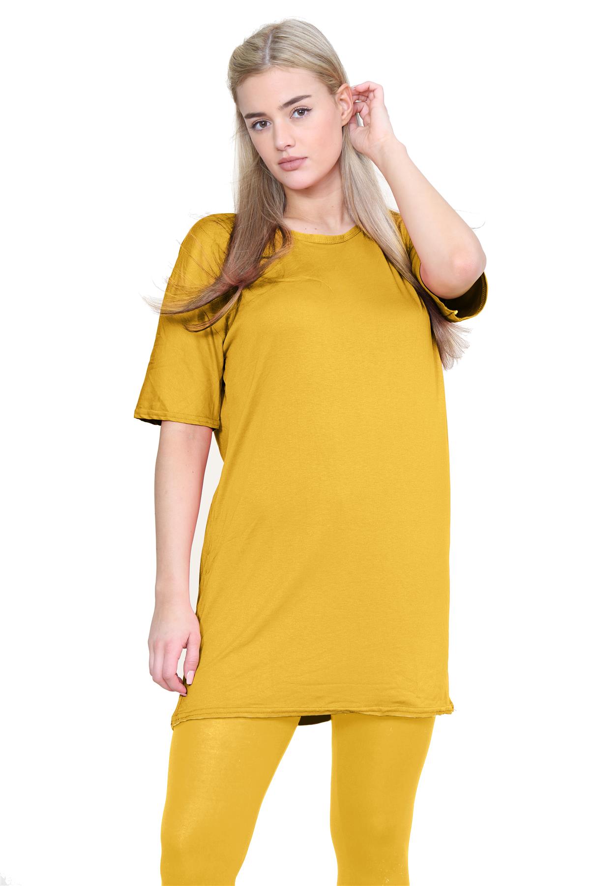 Damas Longline Suelto Camiseta Leggings Gimnasio Chándal Conjunto Coord 2 Piezas Ropa de Salón - Imagen 73 de 155