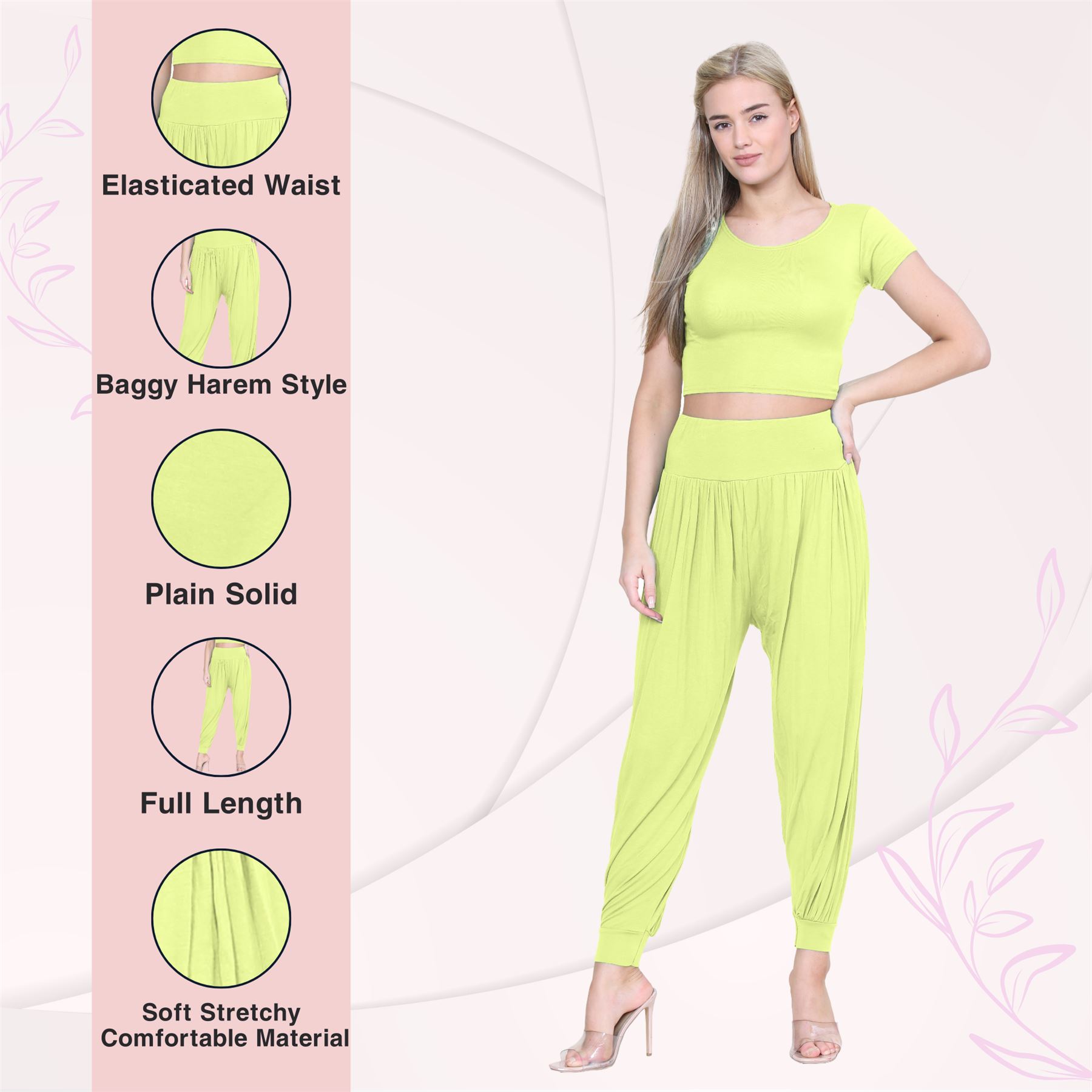 Womens Alibaba Harem Leggings Cuffed Bottoms Plain Hareem Trousers Baggy Pants - Picture 130 of 130