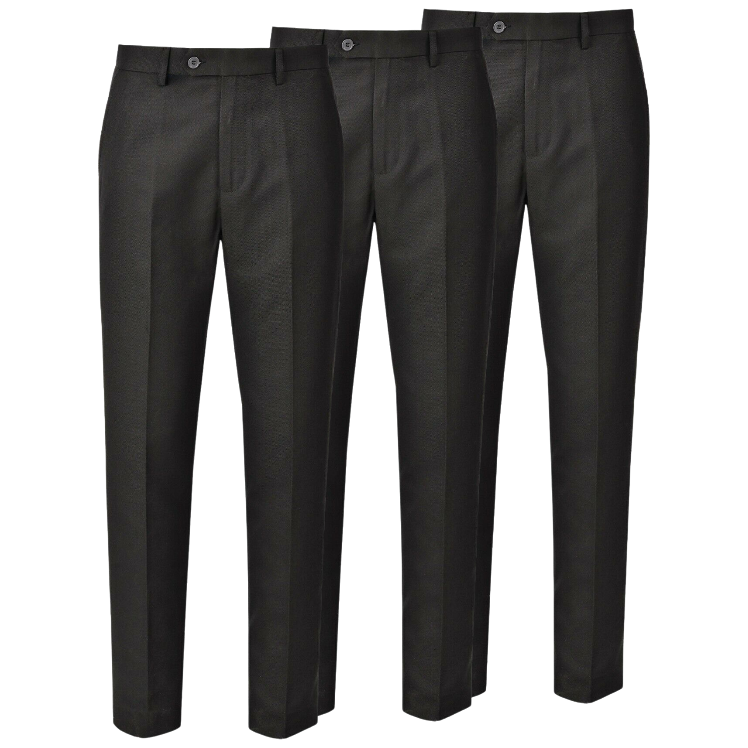 Uniforme escolar para niños Pantalones Ajustador de cintura frontal plano Pantalones ajustados Paquete de 3 - Imagen 2 de 17