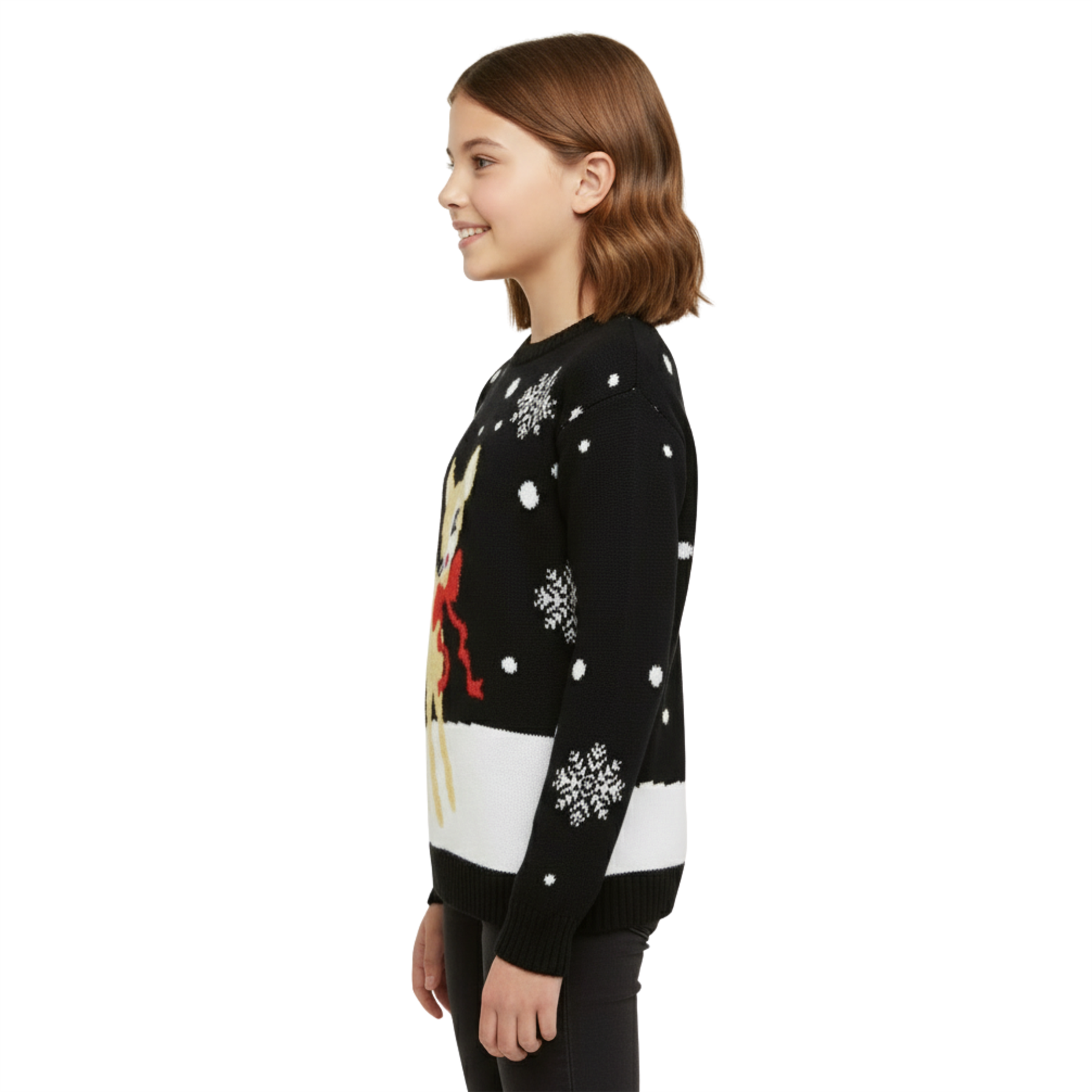 Kids Christmas Jumper Girls Boy Reindeer Sweater Children Novelty Xmas Sweater - Picture 3 of 97