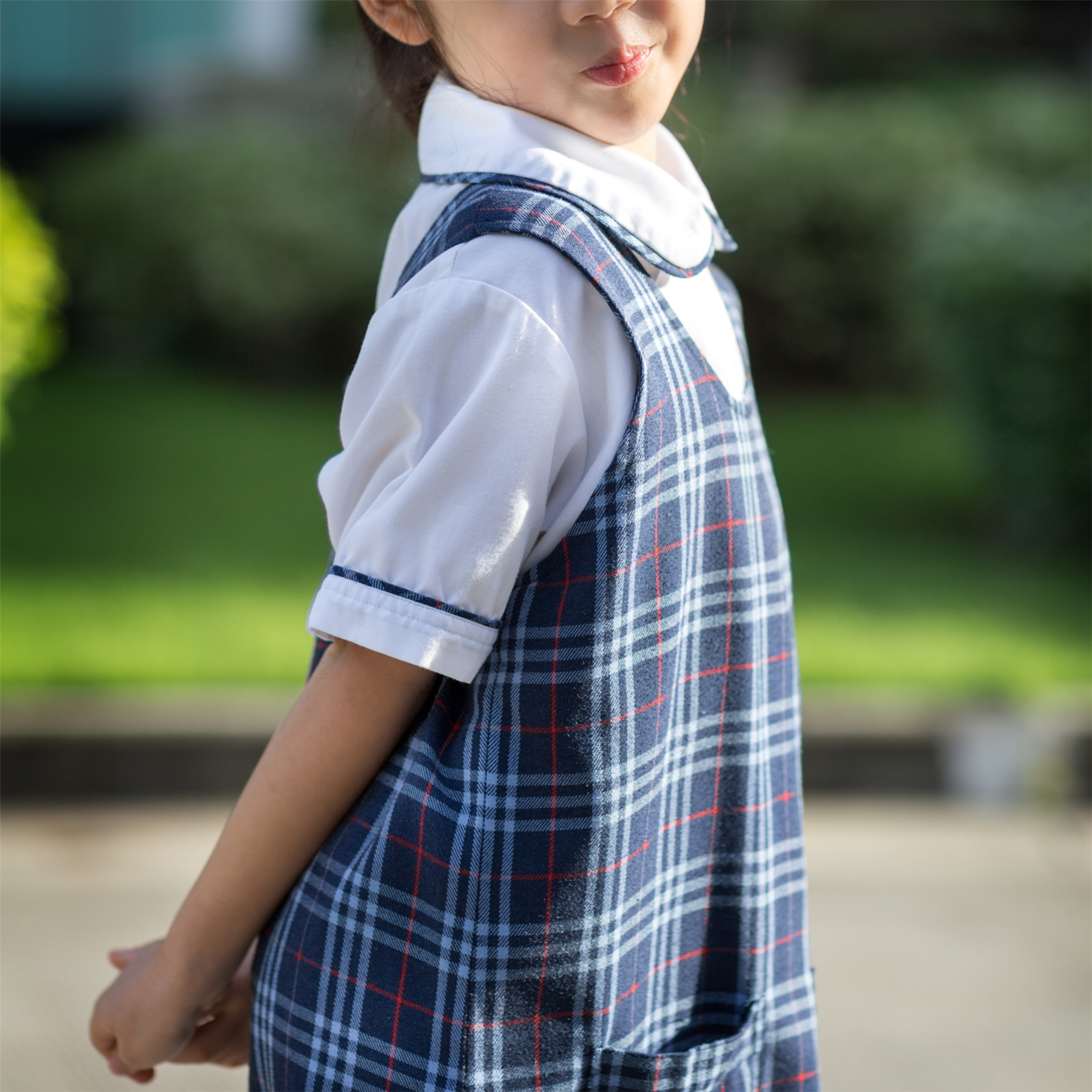 Niñas Babero Delantal Tartán Vestido Envolvente Cuchillo Plisado Uniforme Escolar Paquete de 2 - Imagen 29 de 64
