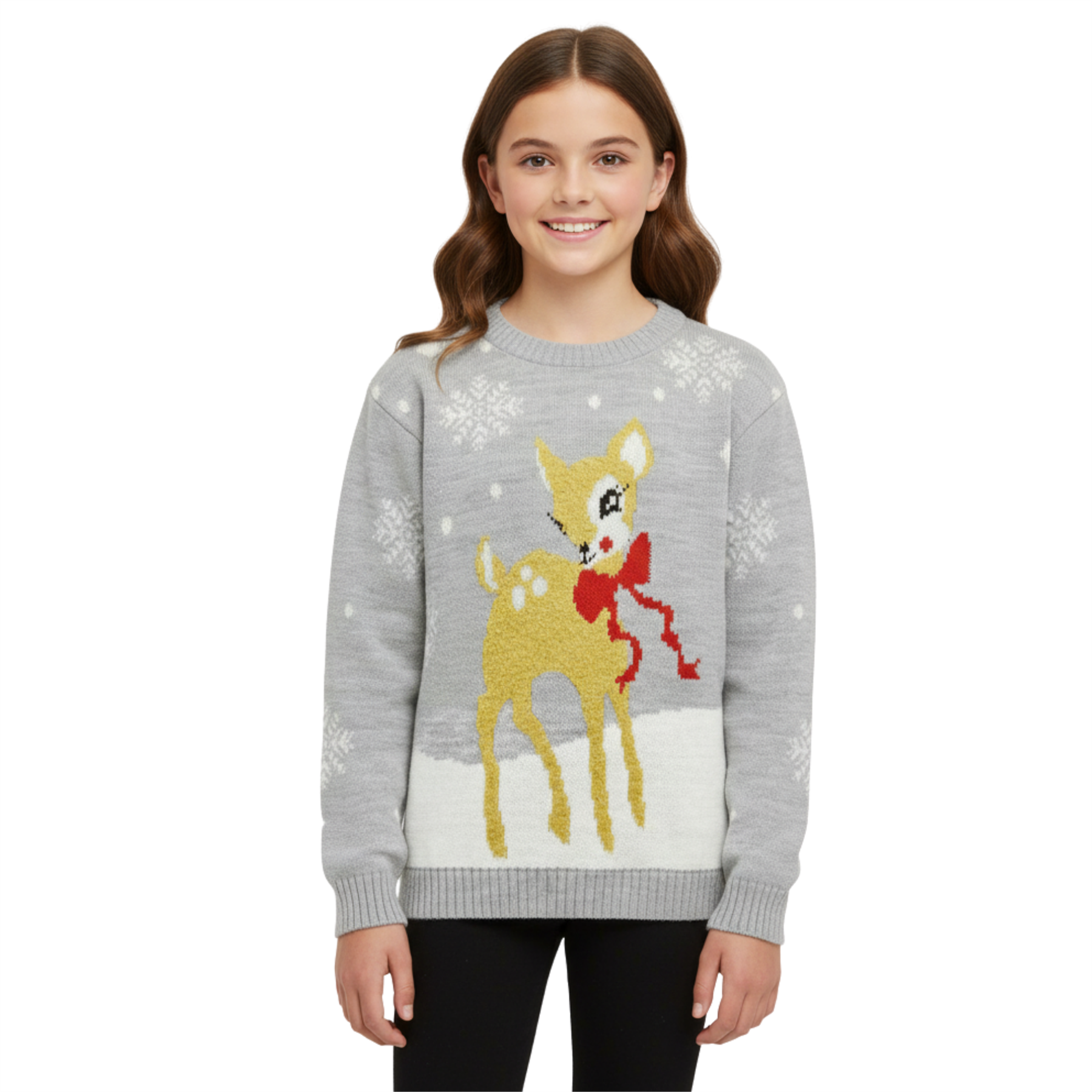 Kids Christmas Jumper Girls Boy Reindeer Sweater Children Novelty Xmas Sweater - Picture 9 of 97