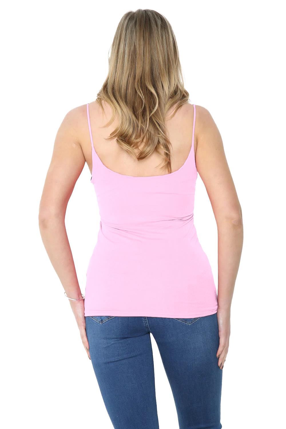 Womens Bodycon Cami Strappy Tank Top Plain Summer Activewear Vest Top, Pack of 3 - Picture 152 of 221