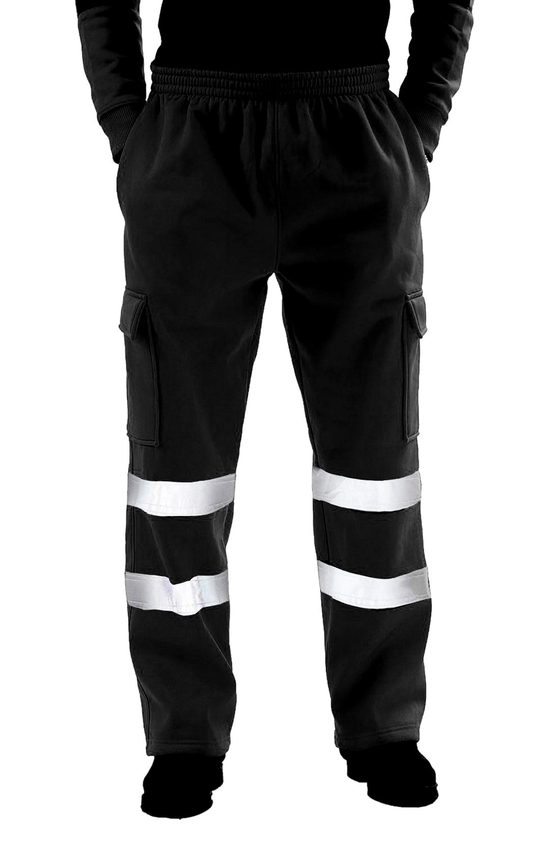 Para hombres Hi Vis Vis Visibilidad Viz Seguridad Parte inferior de lana Ropa de trabajo Pantalones para correr - Imagen 2 de 26