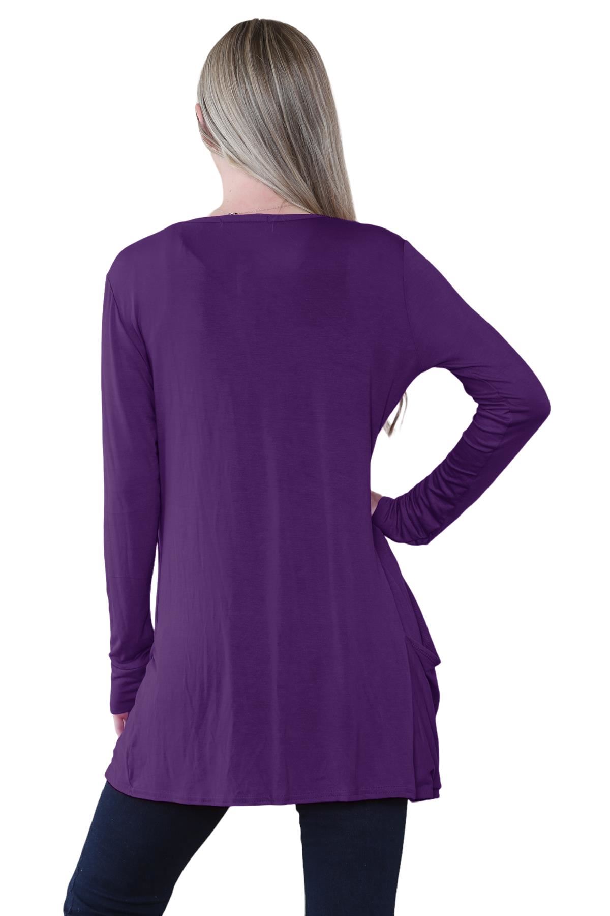 Boyfriend Cardigan Damen schlicht langärmelig offener Tropfen Tasche Freizeit Achselzucken Oberteil - Bild 100 von 148