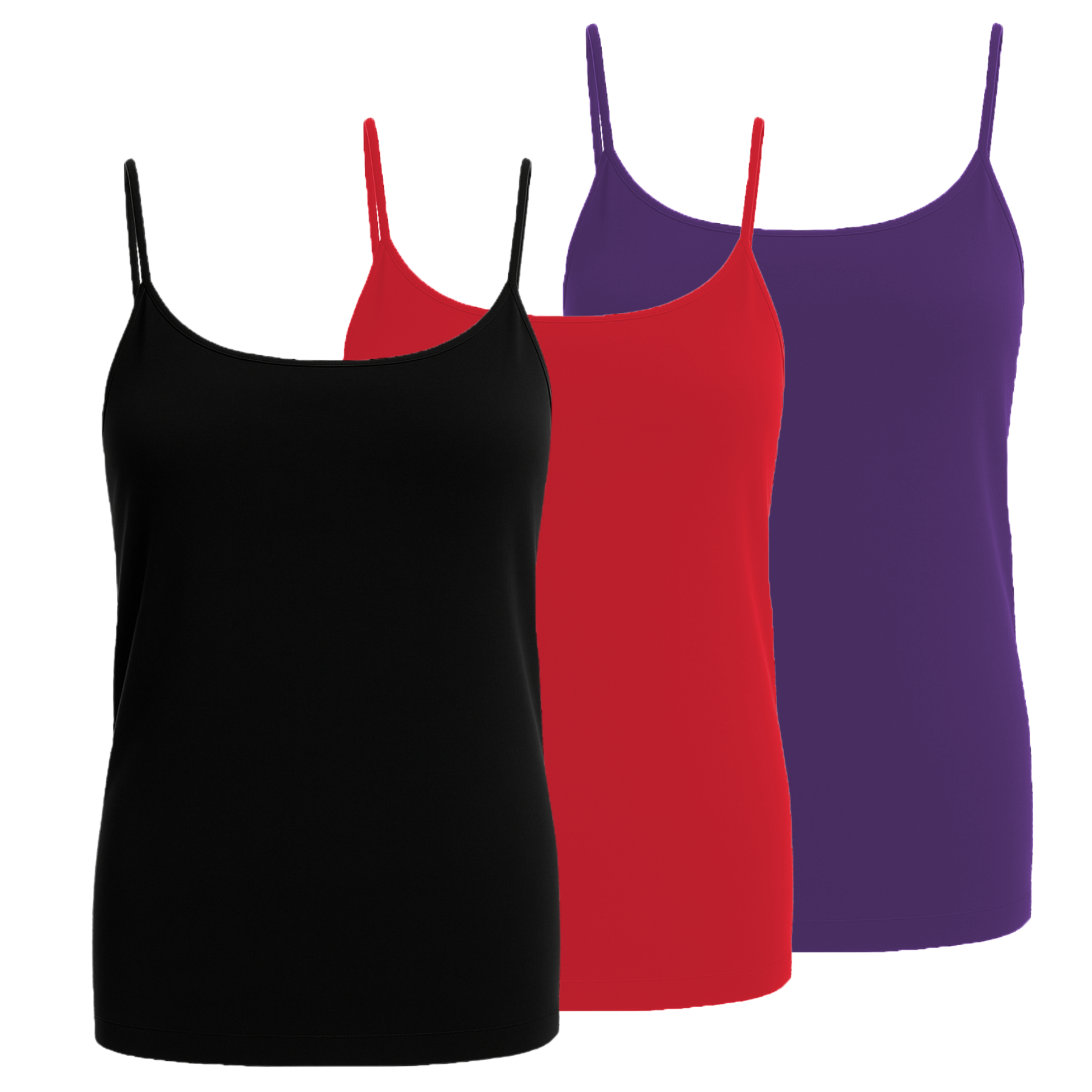 Womens Bodycon Cami Strappy Tank Top Plain Summer Activewear Vest Top, Pack of 3 - Picture 214 of 221