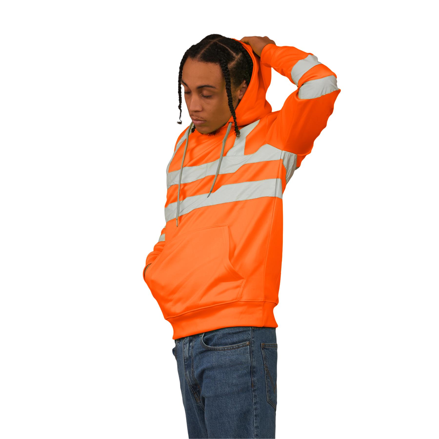 Sudadera con capucha para hombre Hi Vis alta visibilidad lana seguridad ropa de trabajo jersey con capucha saltador - Imagen 6 de 21