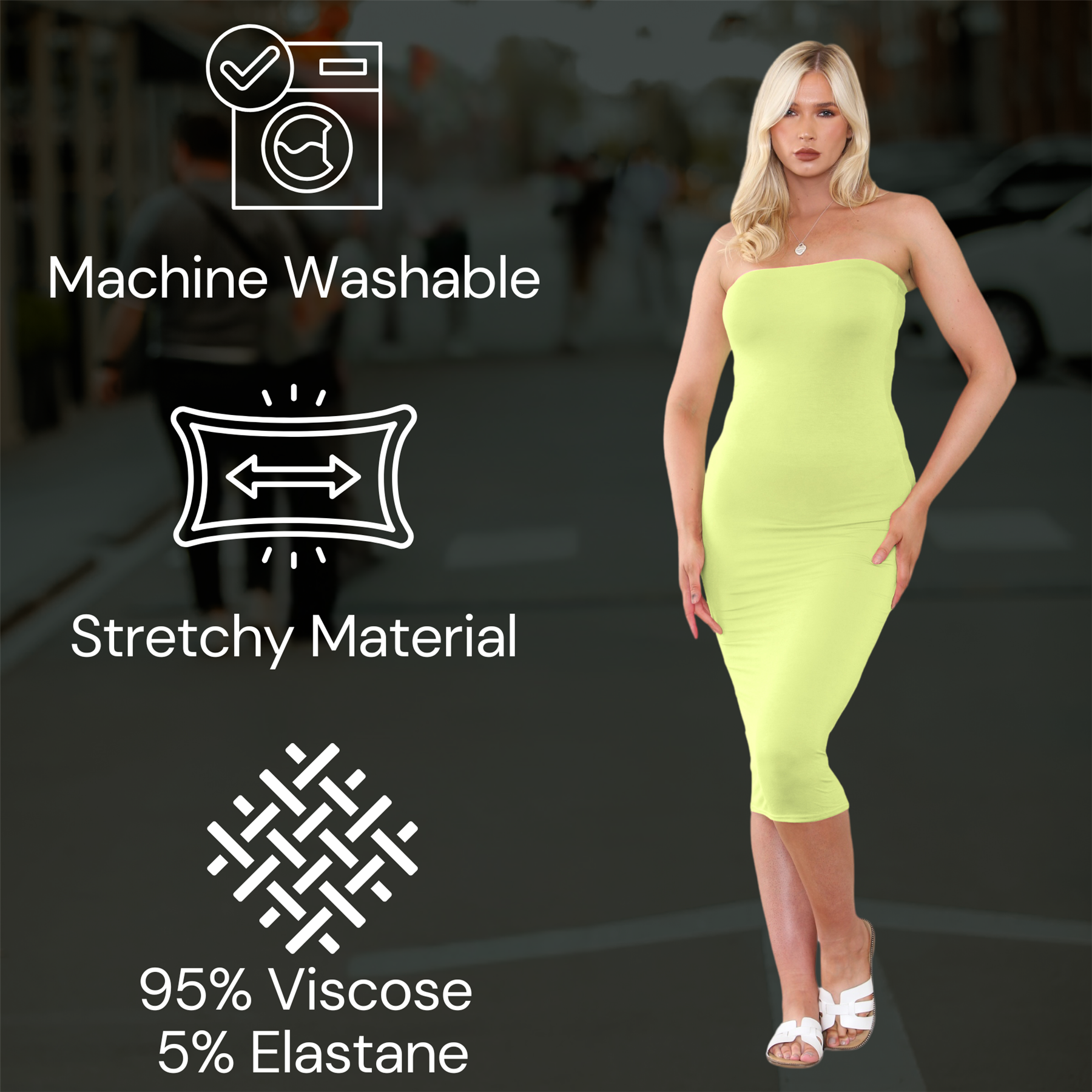 Damas Boobtube Midi Vestido Liso Elástico Sin tirantes Bandeau Verano Bodycon Vestido - Imagen 126 de 126