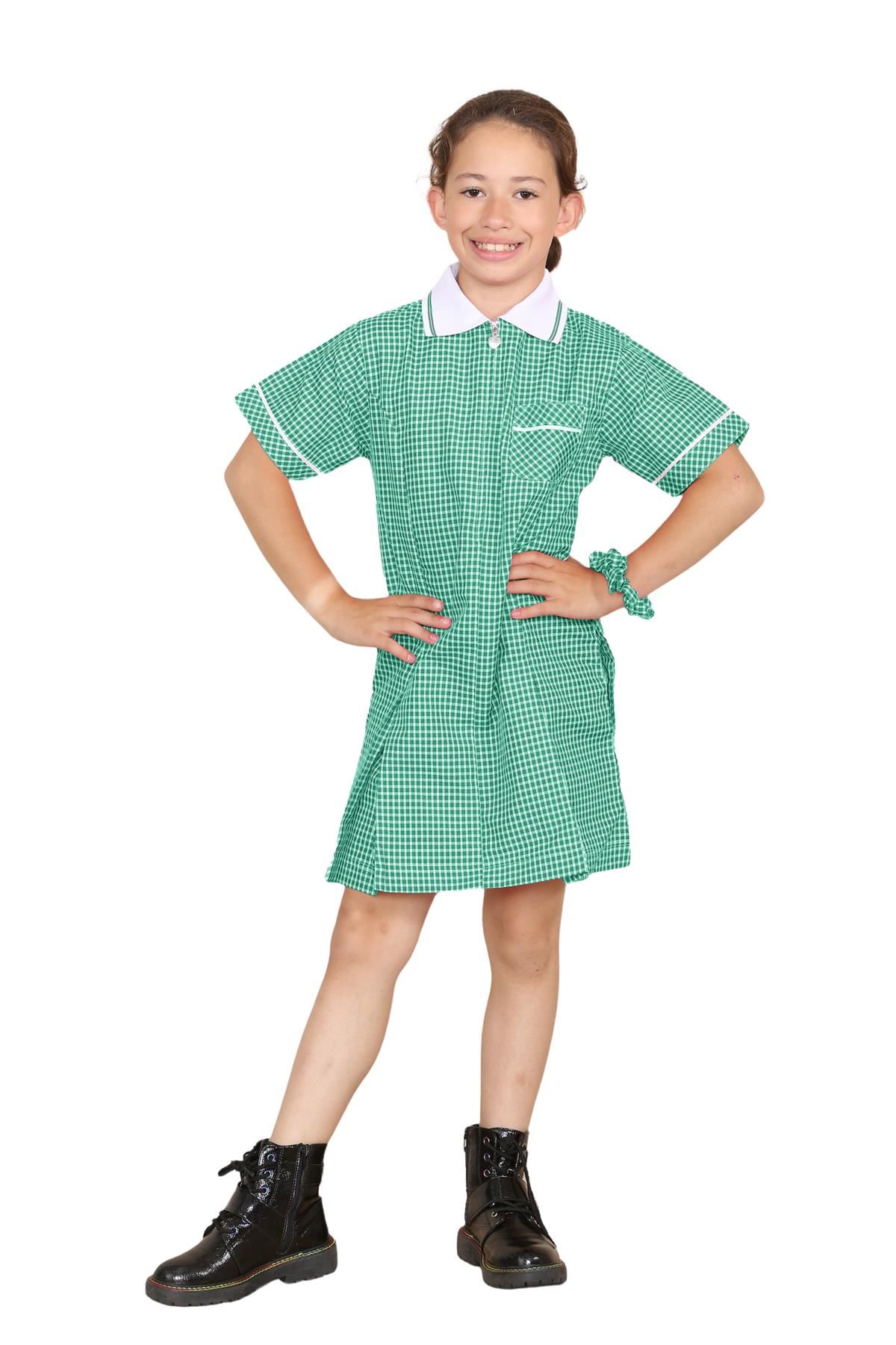 Mädchen Gingham Schule Kurzarm Plissee Kleid Schuluniform Sommer 2er Pack - Bild 3 von 49