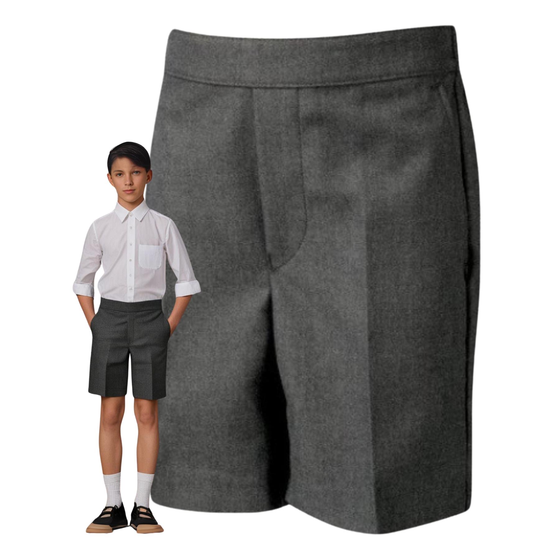 Pantalones cortos escolares medio elásticos espalda tirante pantalones uniformes para niños 2-10 años - Imagen 9 de 14