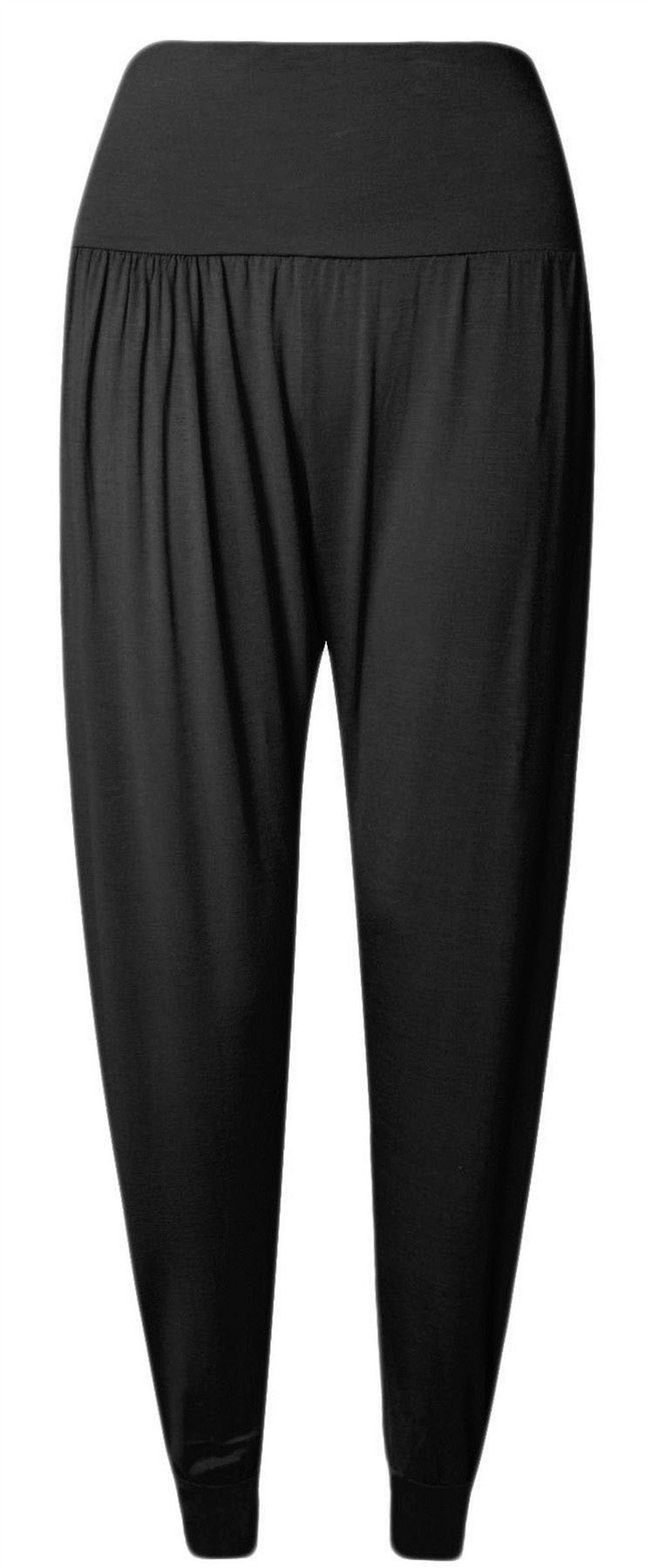 New Women Ladies Plain Hareem Ali Baba Baggy Leggings Cuffed Bottom