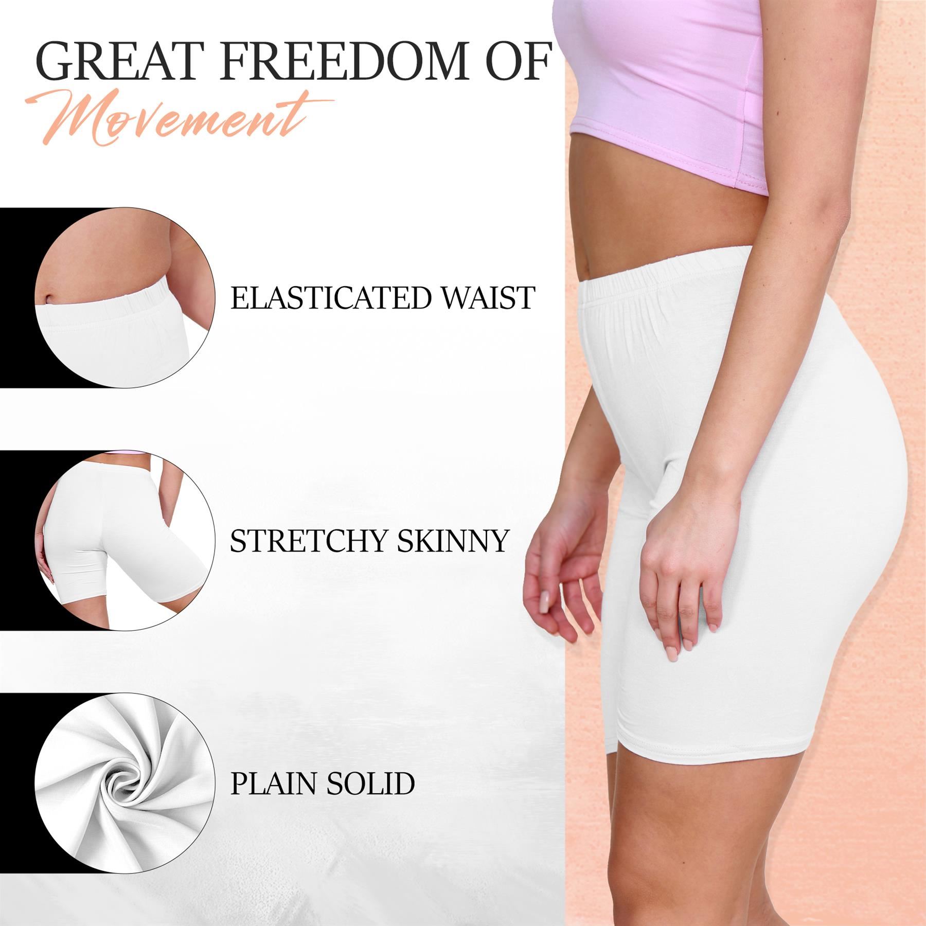 Pantalones Cortos de Ciclismo Lisos Para Mujer Baile Gimnasio Pantalones Cortos Elásticos Activos Paquete de 3 - Imagen 250 de 268