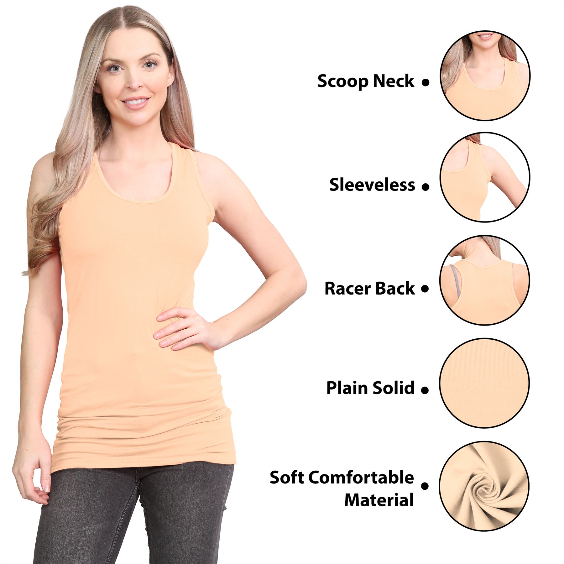 Damen Racerback Weste ärmellos figurbetont einfach dehnbar lang Muskel Gym Top - Bild 73 von 113