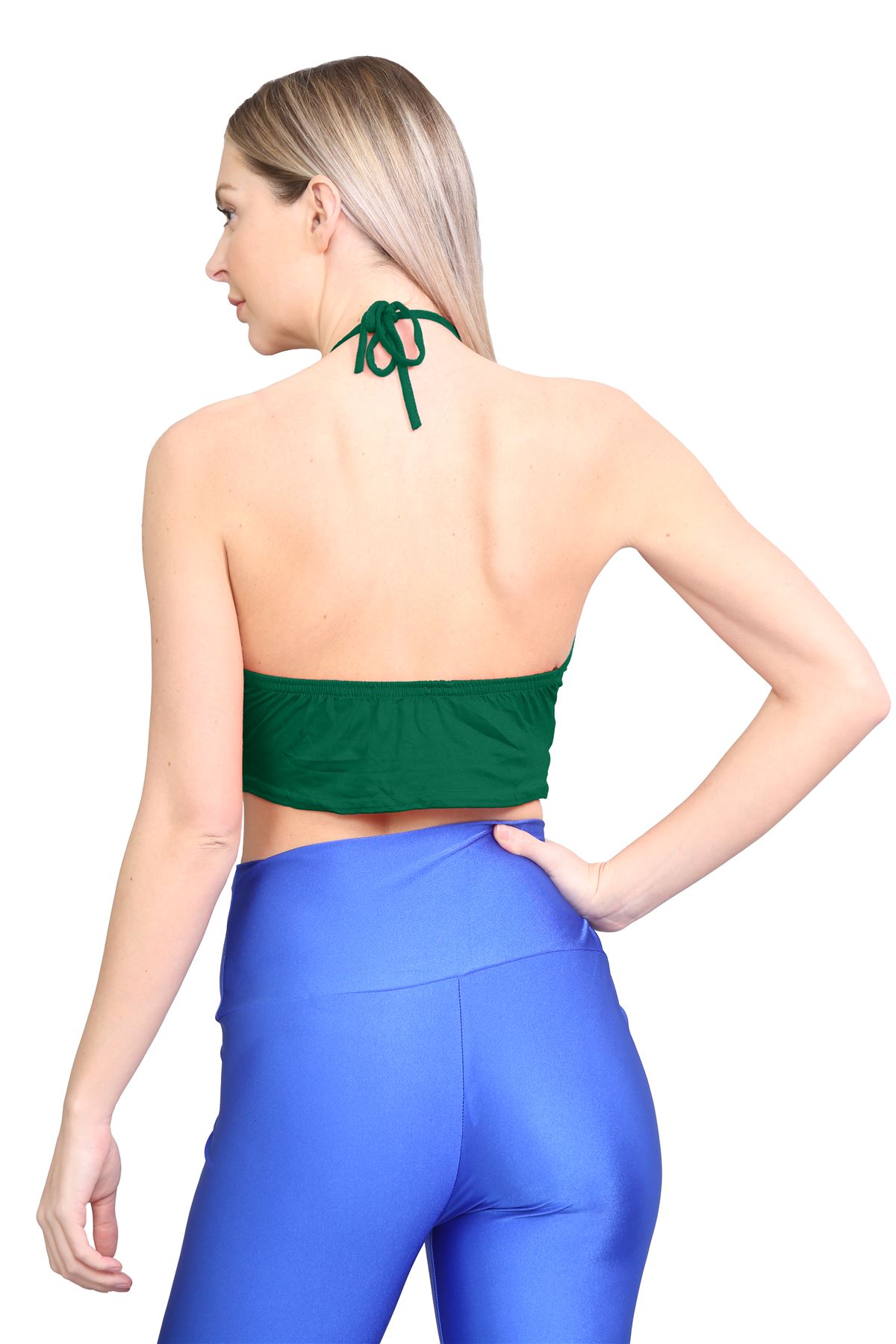 Halter Neck Crop Top Womens Vest Top Plain Tie Knot Top Basic Sleeveless T-Shirt - Picture 15 of 170