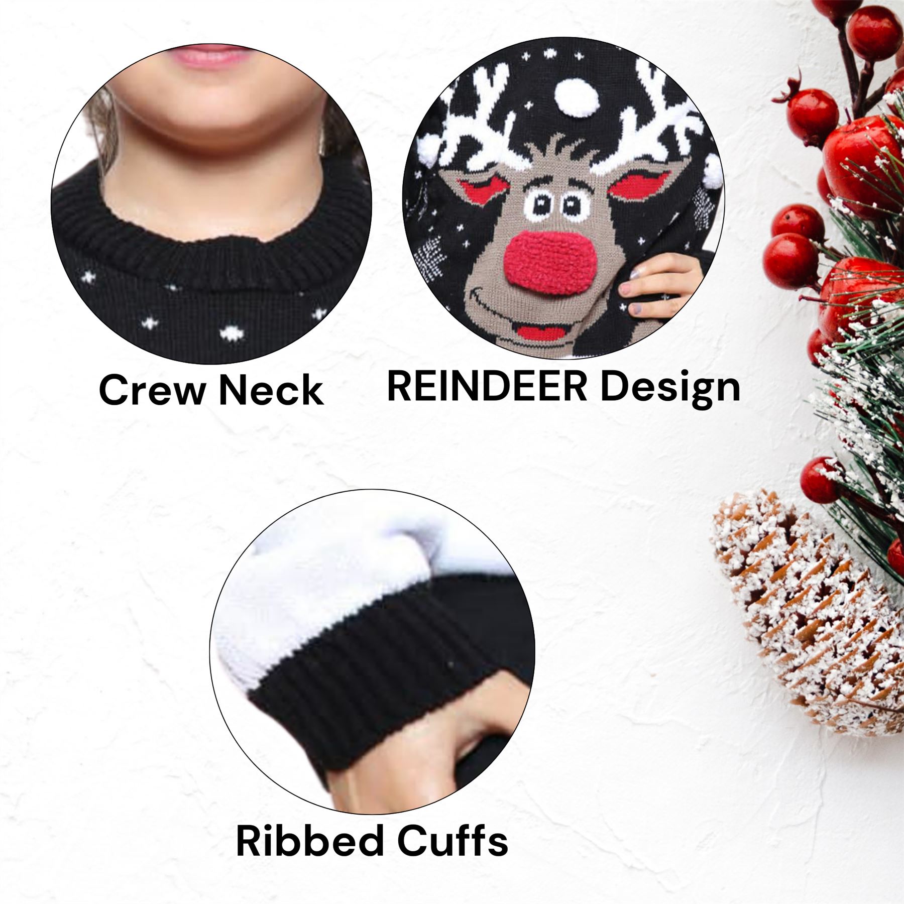Suéter de Navidad para niños Niñas Niños Reno Niños Novedad Suéter de Navidad - Imagen 60 de 67