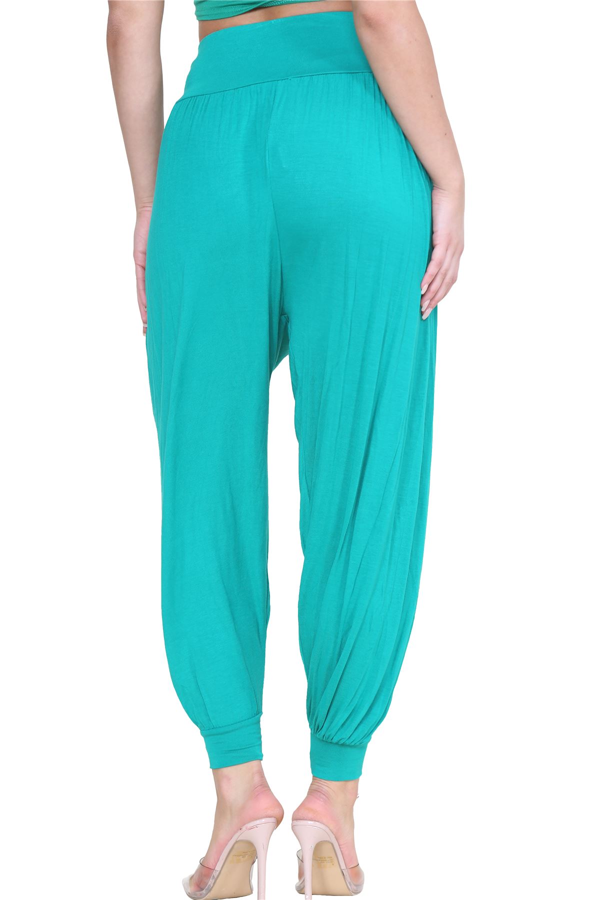 Womens Alibaba Harem Leggings Cuffed Bottoms Plain Hareem Trousers Baggy Pants - Picture 55 of 130