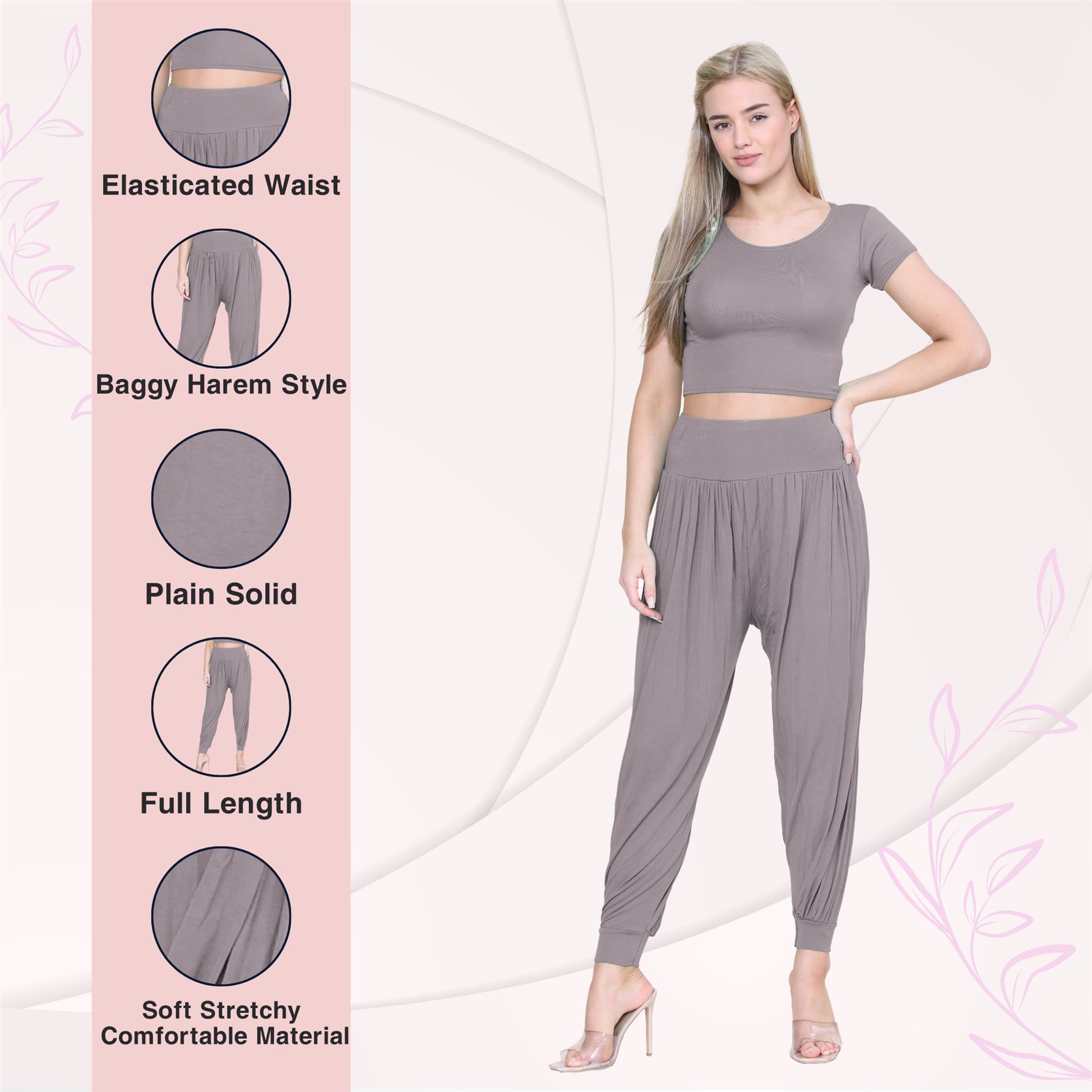 Womens Alibaba Harem Leggings Cuffed Bottoms Plain Hareem Trousers Baggy Pants - Picture 66 of 130