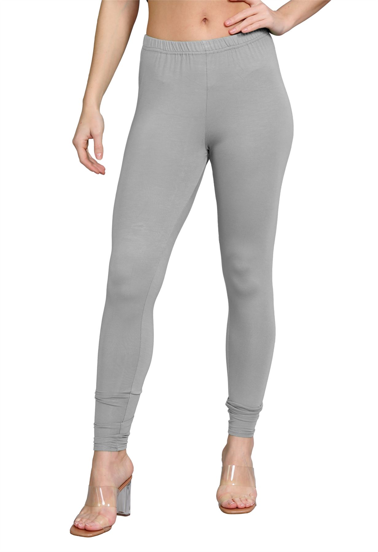 Womens Leggings Full Length Basic Plain Viscose Skinny Slim Fit Stretchy Pants - Picture 10 of 32