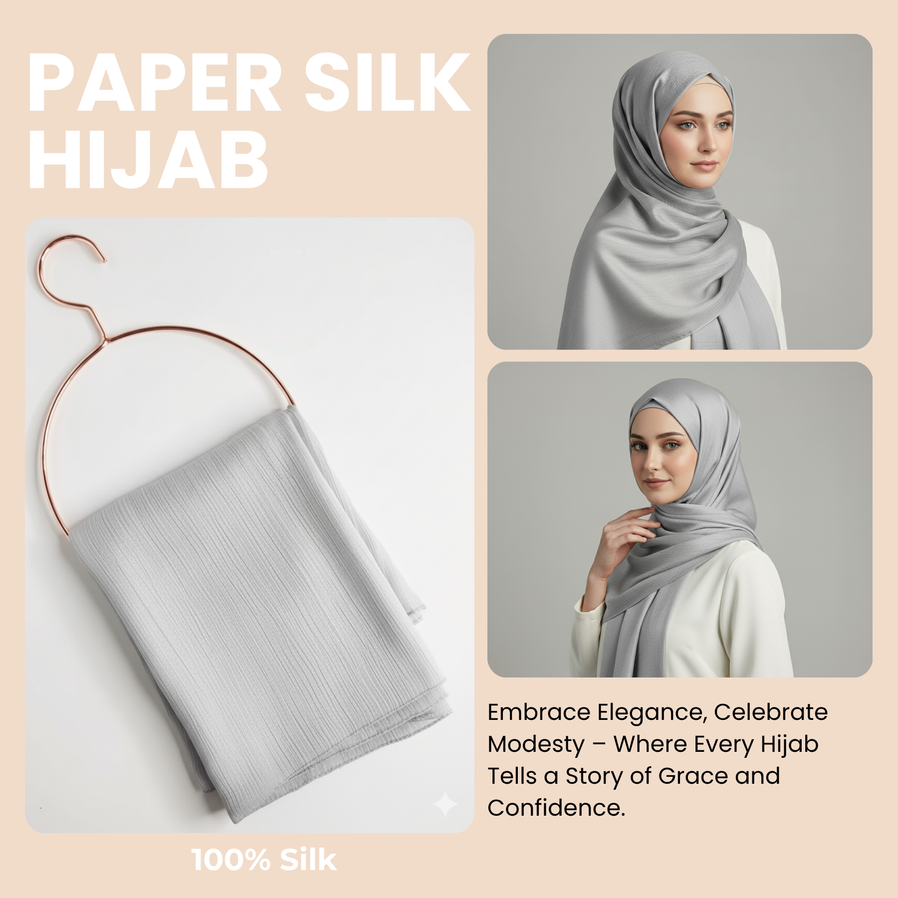 Womens Paper Silk Hijab Satin Silk Head Scarf Long Muslim Head Cover Wrap Shawl - Picture 53 of 99