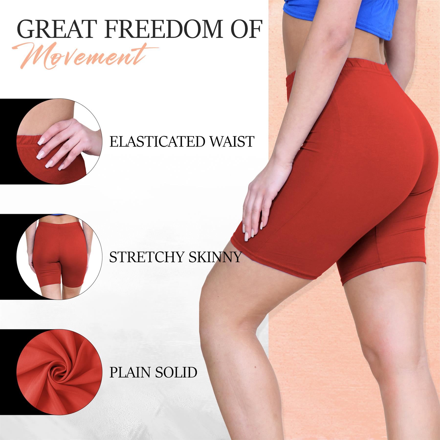 Pantalones Cortos de Ciclismo Lisos Para Mujer Baile Gimnasio Pantalones Cortos Elásticos Activos Paquete de 3 - Imagen 210 de 268