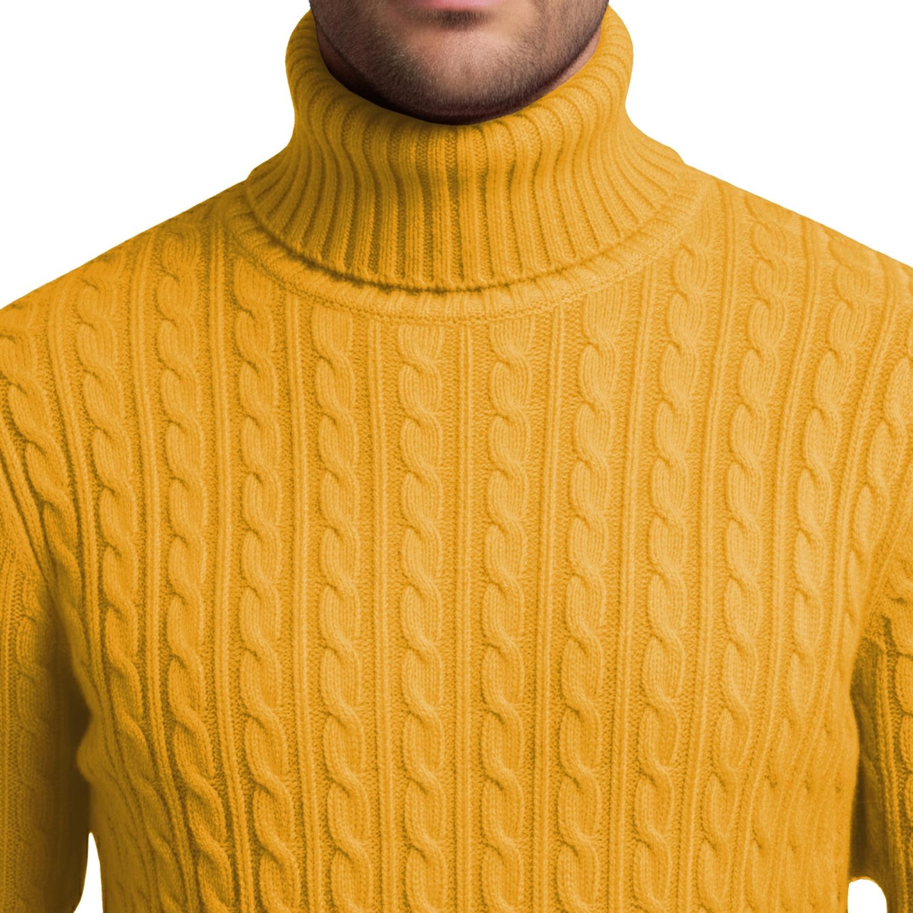 Herren Polo Rollkragen Langarm Pullover Zopfmuster Winterpullover Pulli - Bild 68 von 154