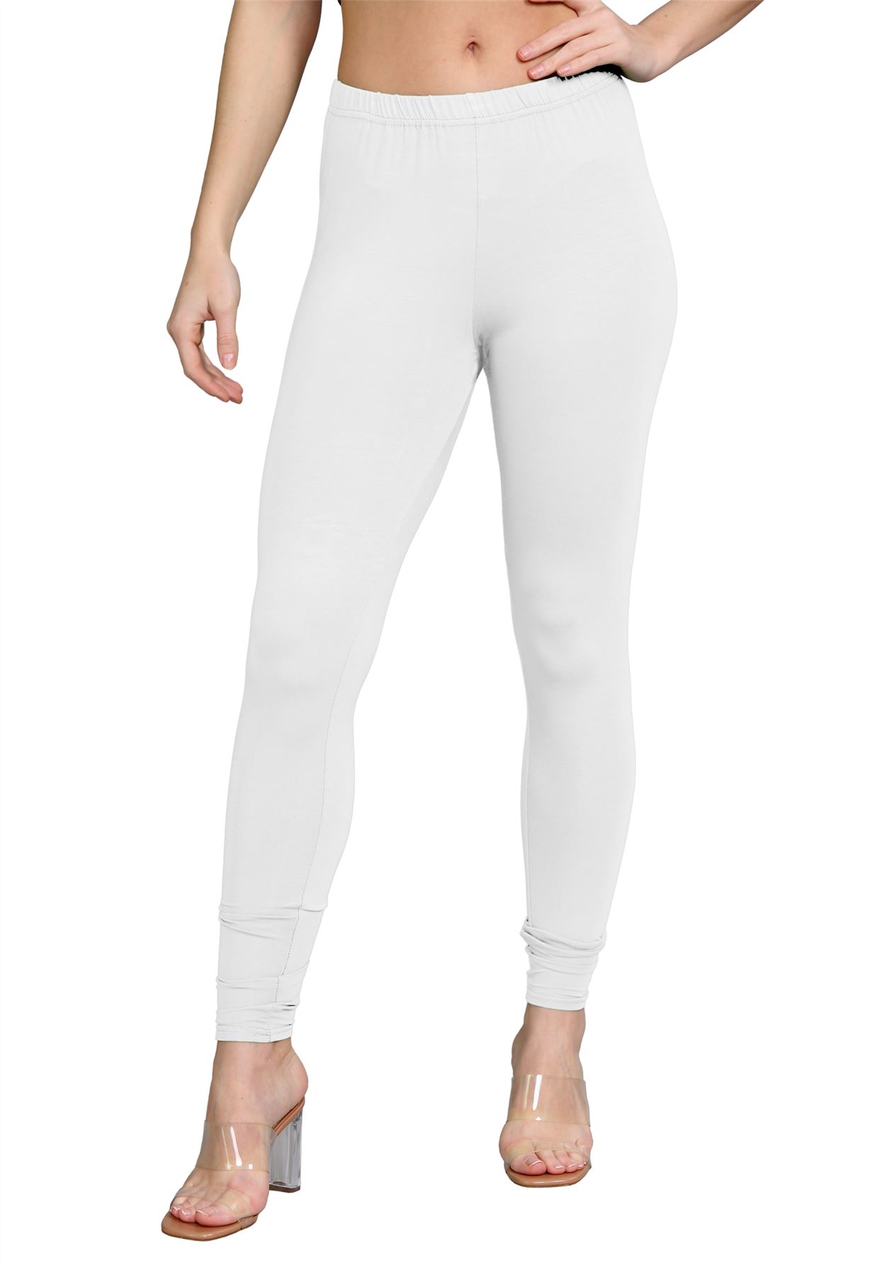 Womens Leggings Full Length Basic Plain Viscose Skinny Slim Fit Stretchy Pants - Picture 30 of 32