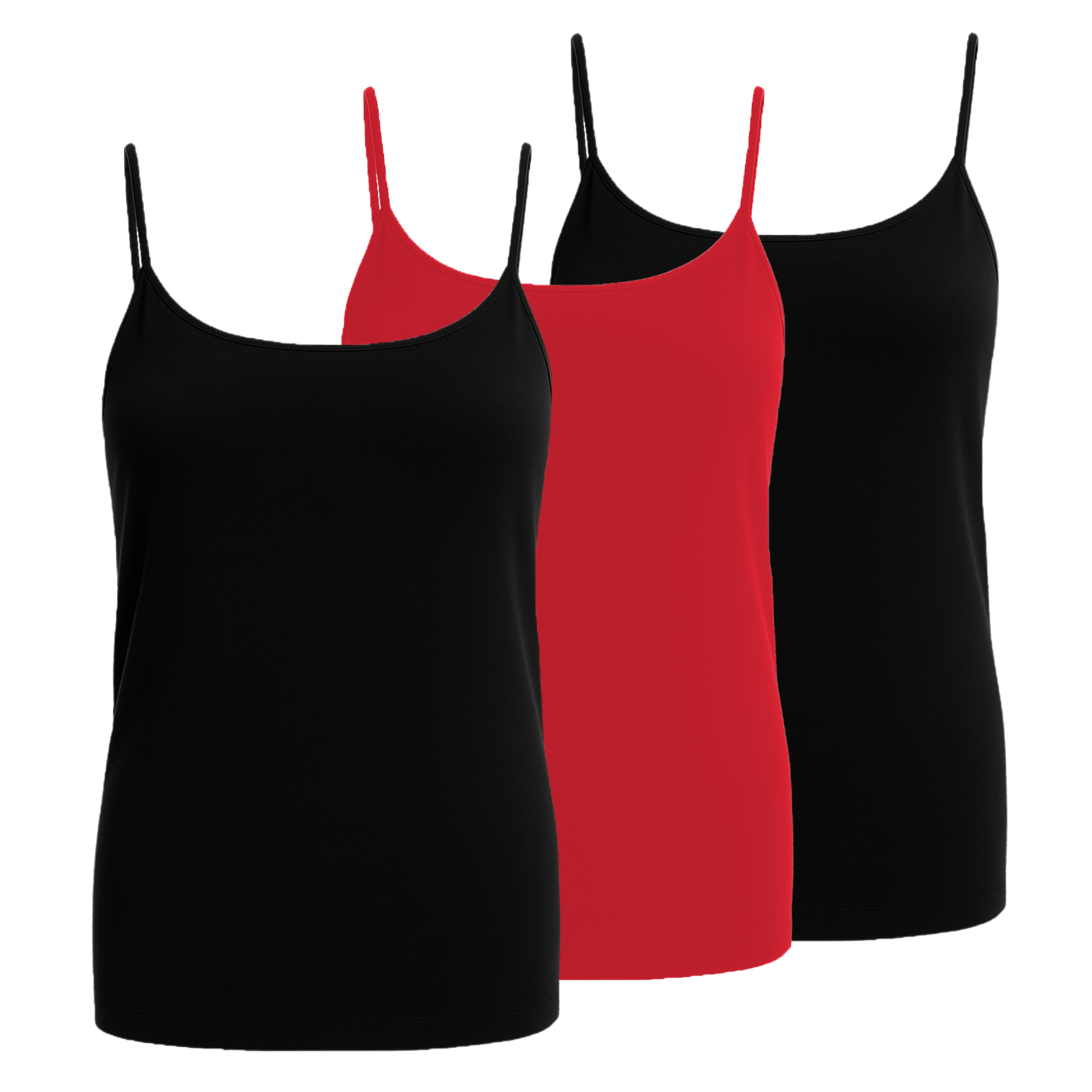 Womens Bodycon Cami Strappy Tank Top Plain Summer Activewear Vest Top, Pack of 3 - Picture 212 of 221