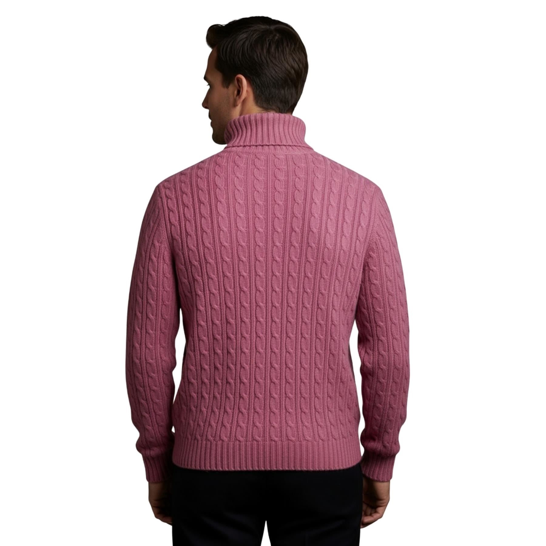 Herren Polo Rollkragen Langarm Pullover Zopfmuster Winterpullover Pulli - Bild 101 von 154