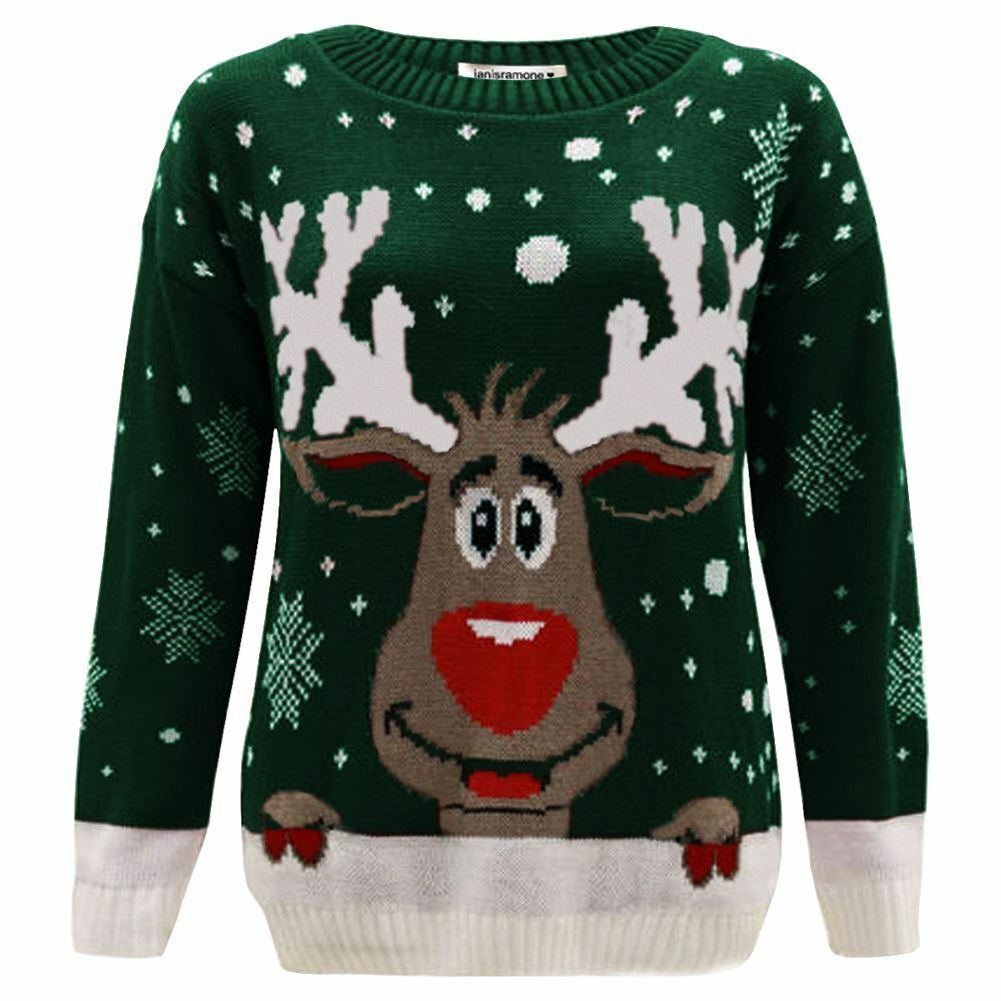 Niños Reno Navidad Jersey Niños Novedad Tejido Navidad Suéter Niñas Pullover - Imagen 5 de 12