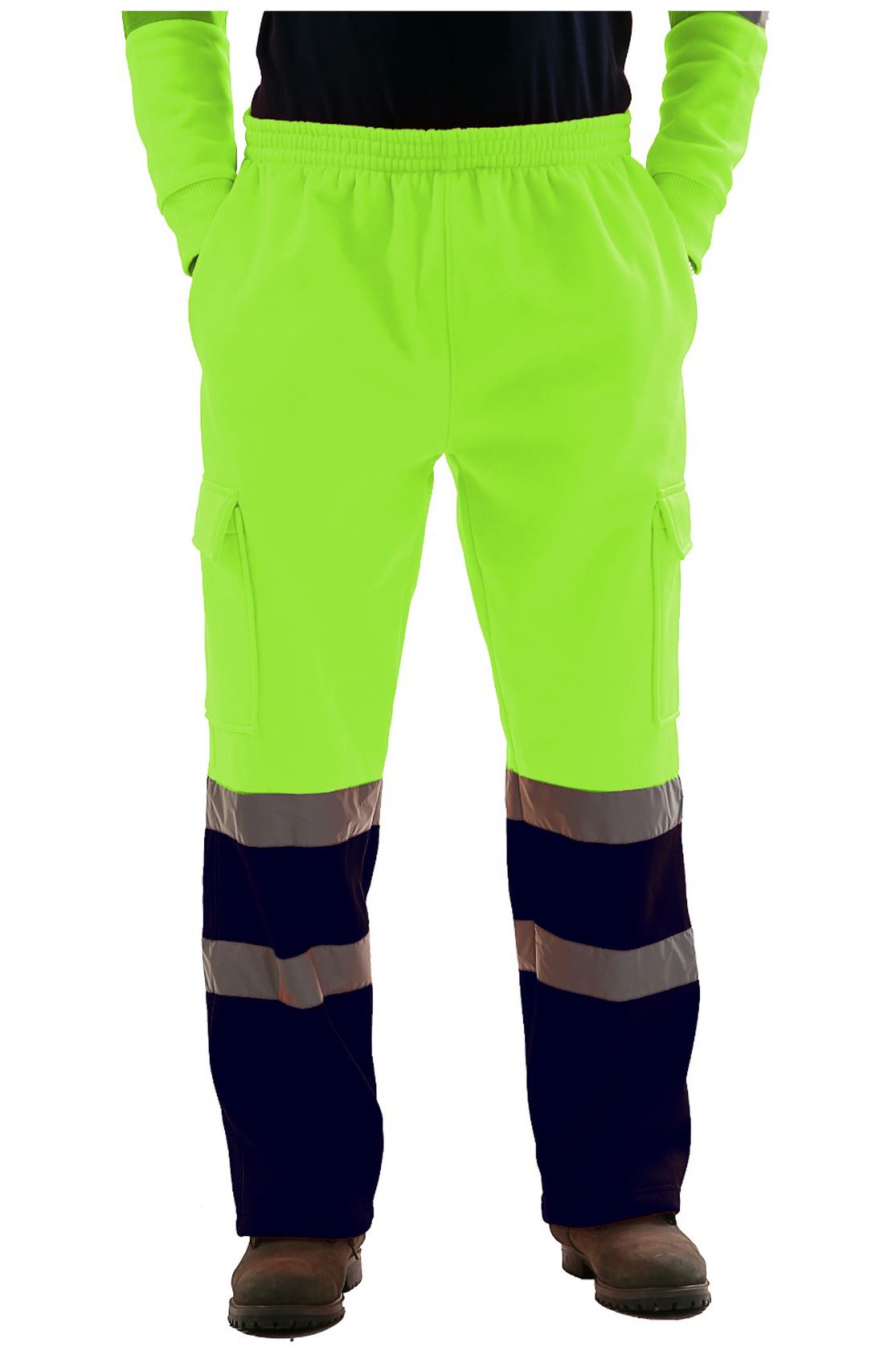 Para hombres Hi Vis Vis Visibilidad Viz Seguridad Parte inferior de lana Ropa de trabajo Pantalones para correr - Imagen 22 de 26