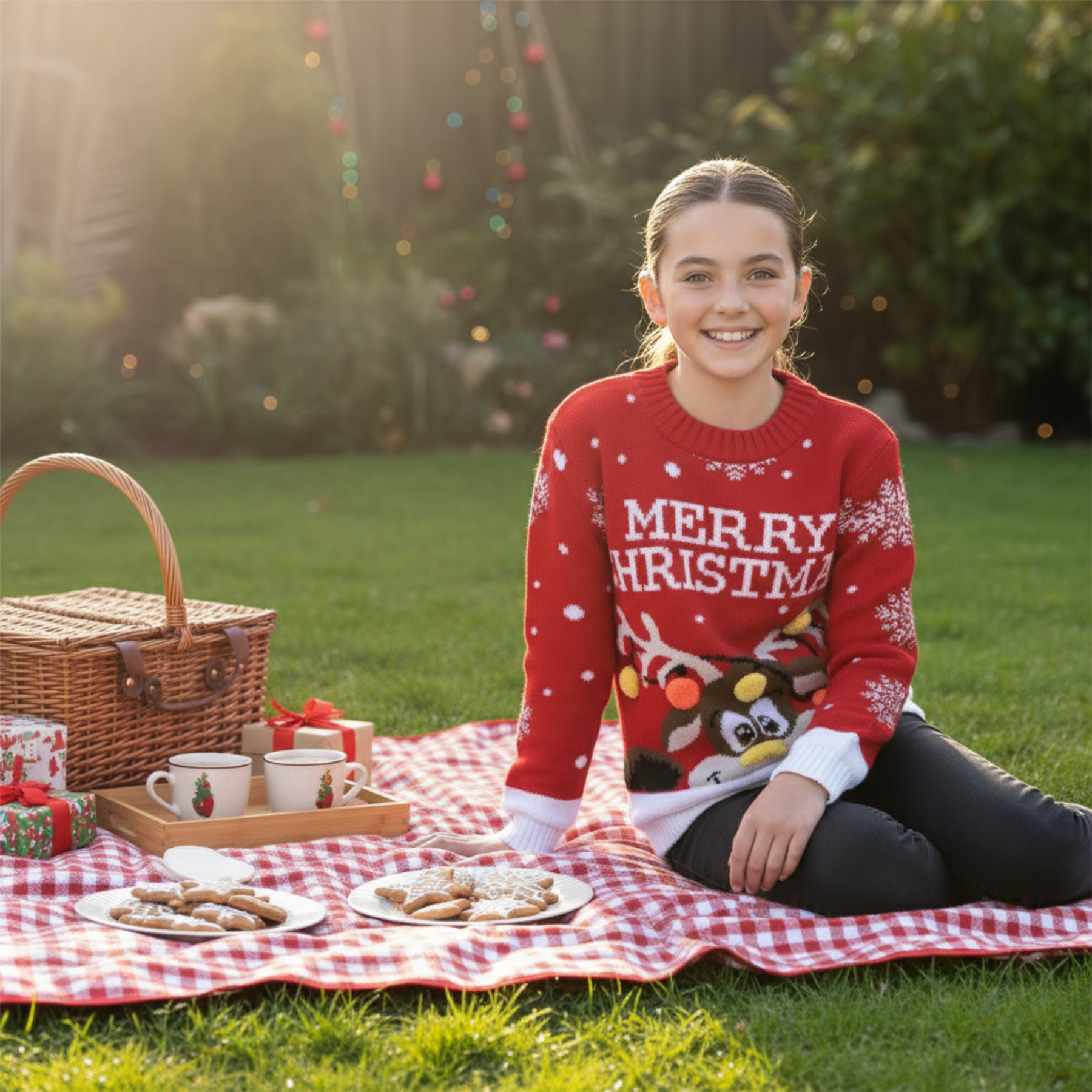 Suéter Pullover Navidad Pom Pom Niños Tejido Rudolph Navidad Niños - Imagen 13 de 21