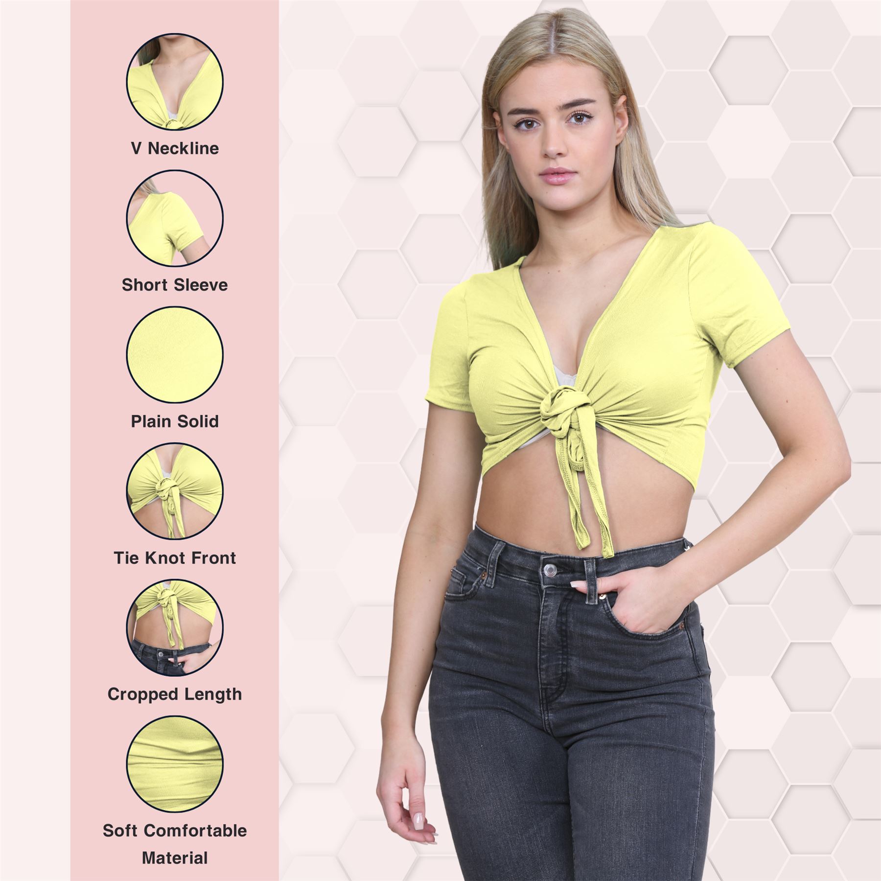 Damen-Cardigan Kurzarm vorne zum Binden einfach Bolero Achselzucken lässig bauchfrei Oberteil - Bild 131 von 133