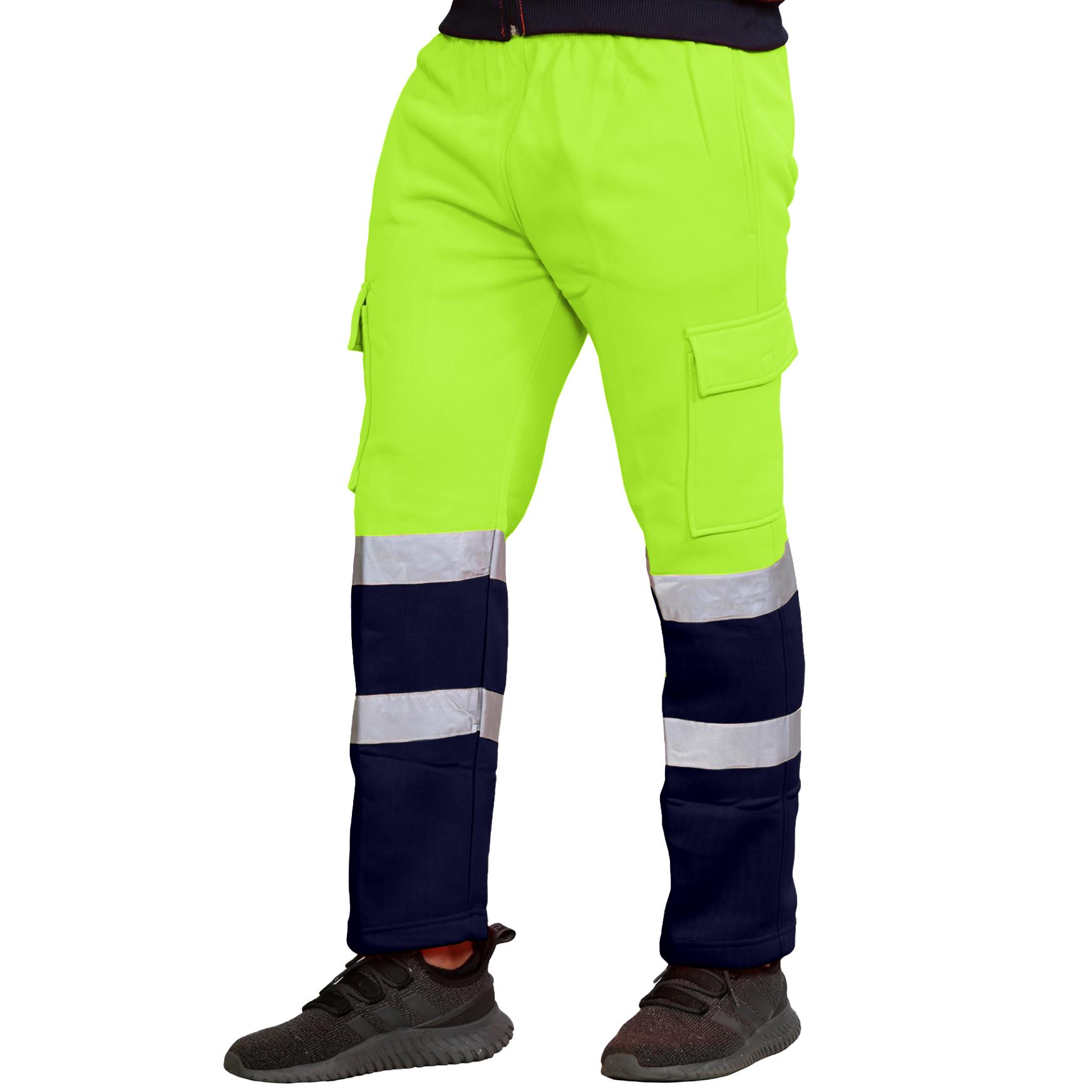 Para hombres Hi Vis Vis Visibilidad Viz Seguridad Parte inferior de lana Ropa de trabajo Pantalones para correr - Imagen 23 de 26
