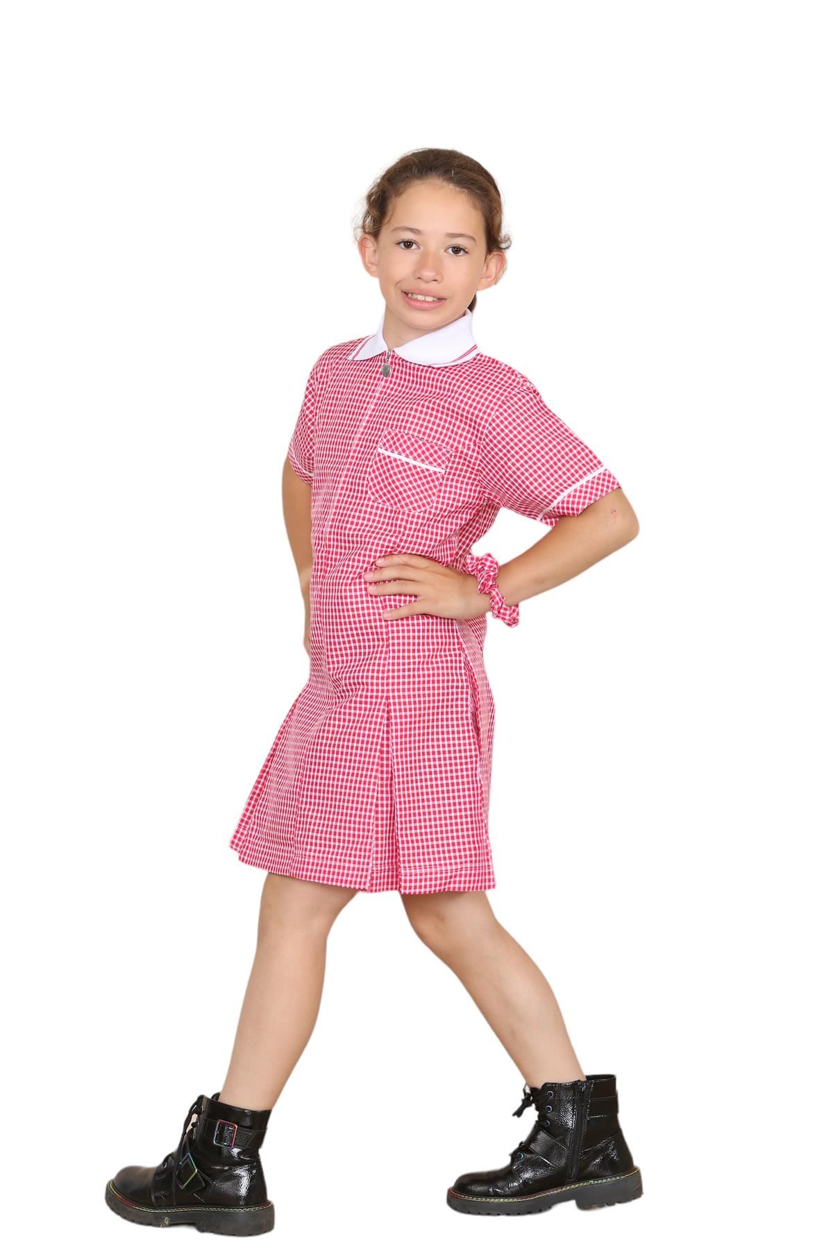 Mädchen Gingham Schule Kurzarm Plissee Kleid Schuluniform Sommer 2er Pack - Bild 32 von 49