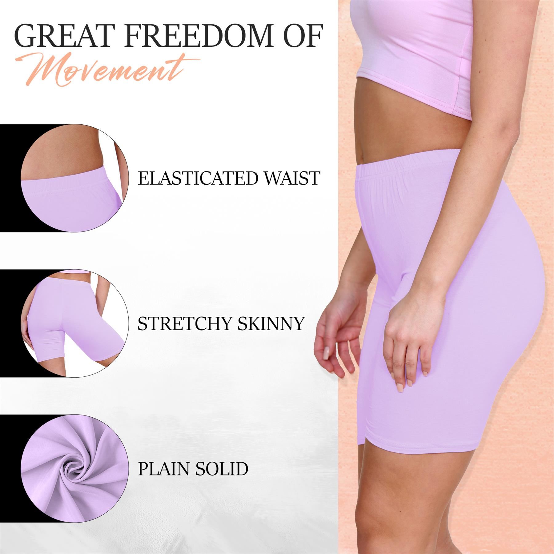 Pantalones Cortos de Ciclismo Lisos Para Mujer Baile Gimnasio Pantalones Cortos Elásticos Activos Paquete de 3 - Imagen 102 de 268