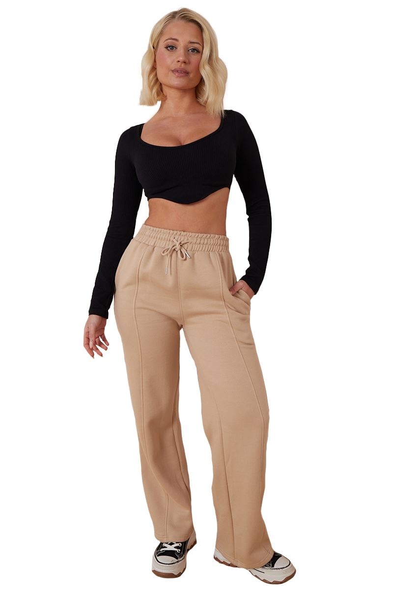 Ladies Fleece Lined Trousers Sweatpants Elastic Waist Wide Leg Loungewear Pants - Picture 38 of 43