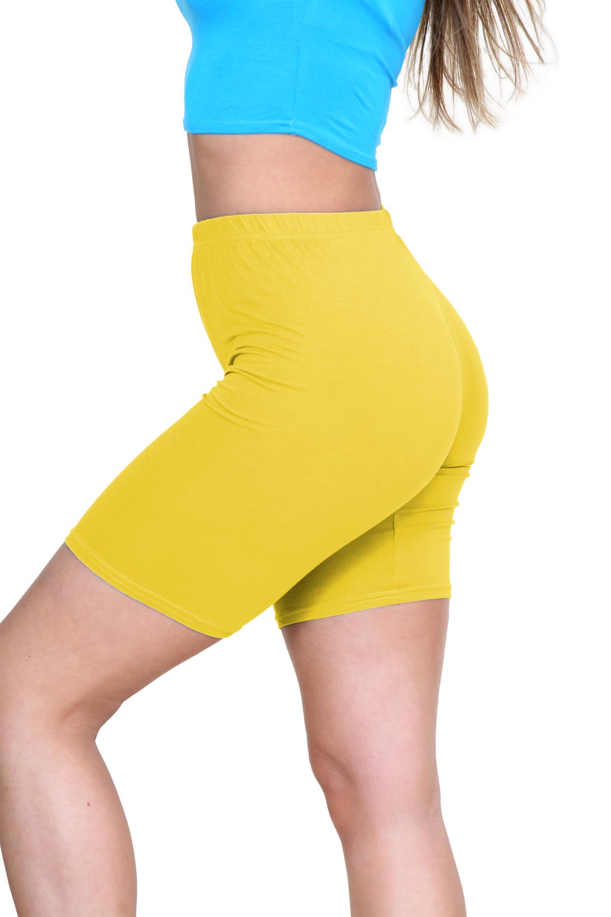Pantalones Cortos de Ciclismo Lisos Para Mujer Baile Gimnasio Pantalones Cortos Elásticos Activos Paquete de 3 - Imagen 123 de 268