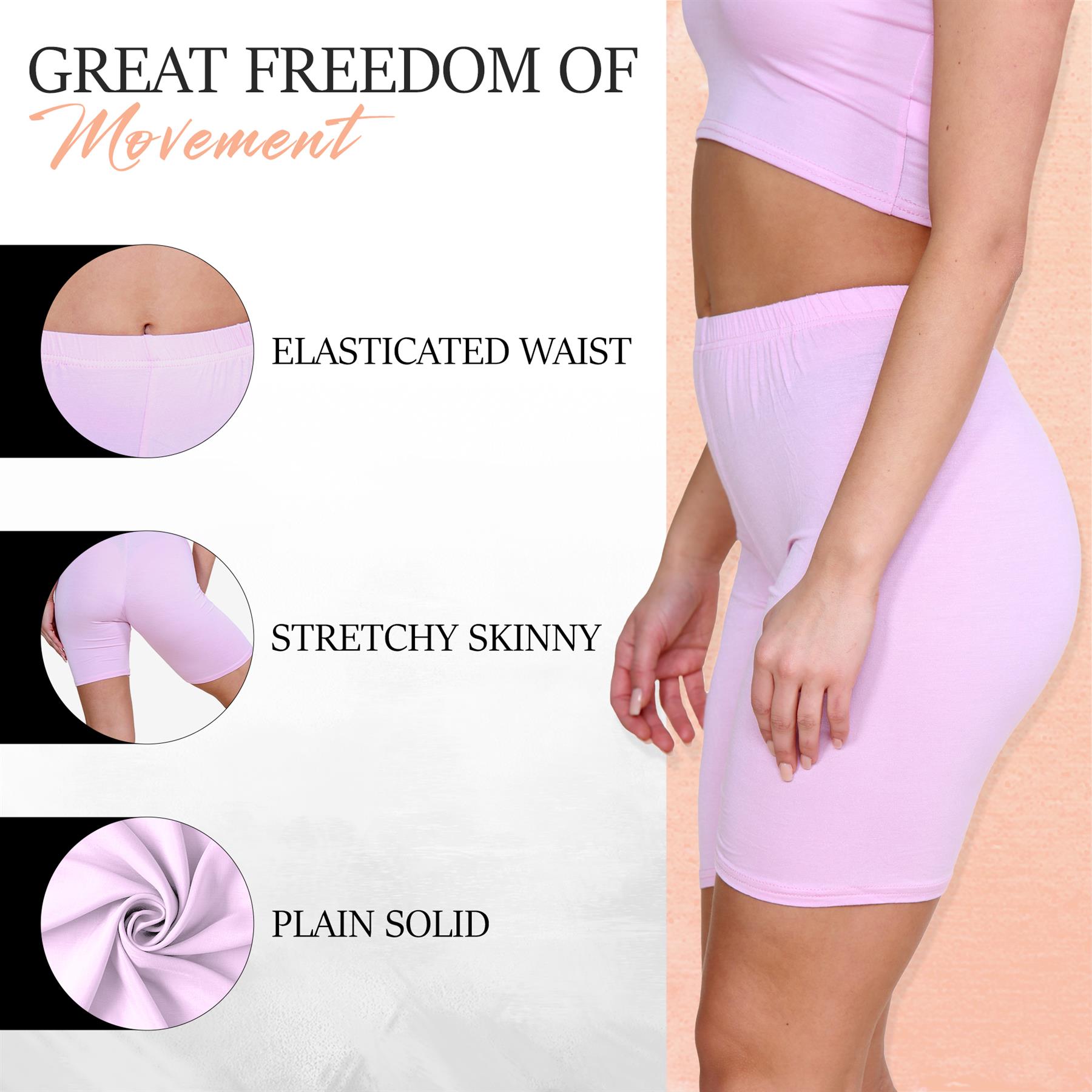 Pantalones Cortos de Ciclismo Lisos Para Mujer Baile Gimnasio Pantalones Cortos Elásticos Activos Paquete de 3 - Imagen 7 de 268