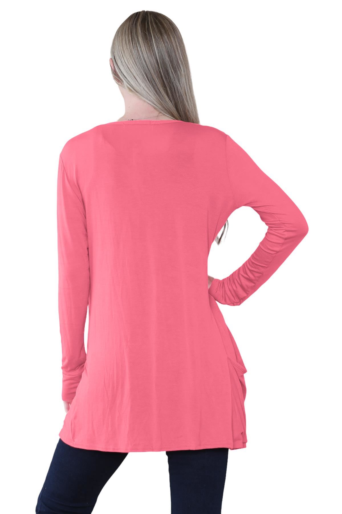 Boyfriend Cardigan Damen schlicht langärmelig offener Tropfen Tasche Freizeit Achselzucken Oberteil - Bild 36 von 148
