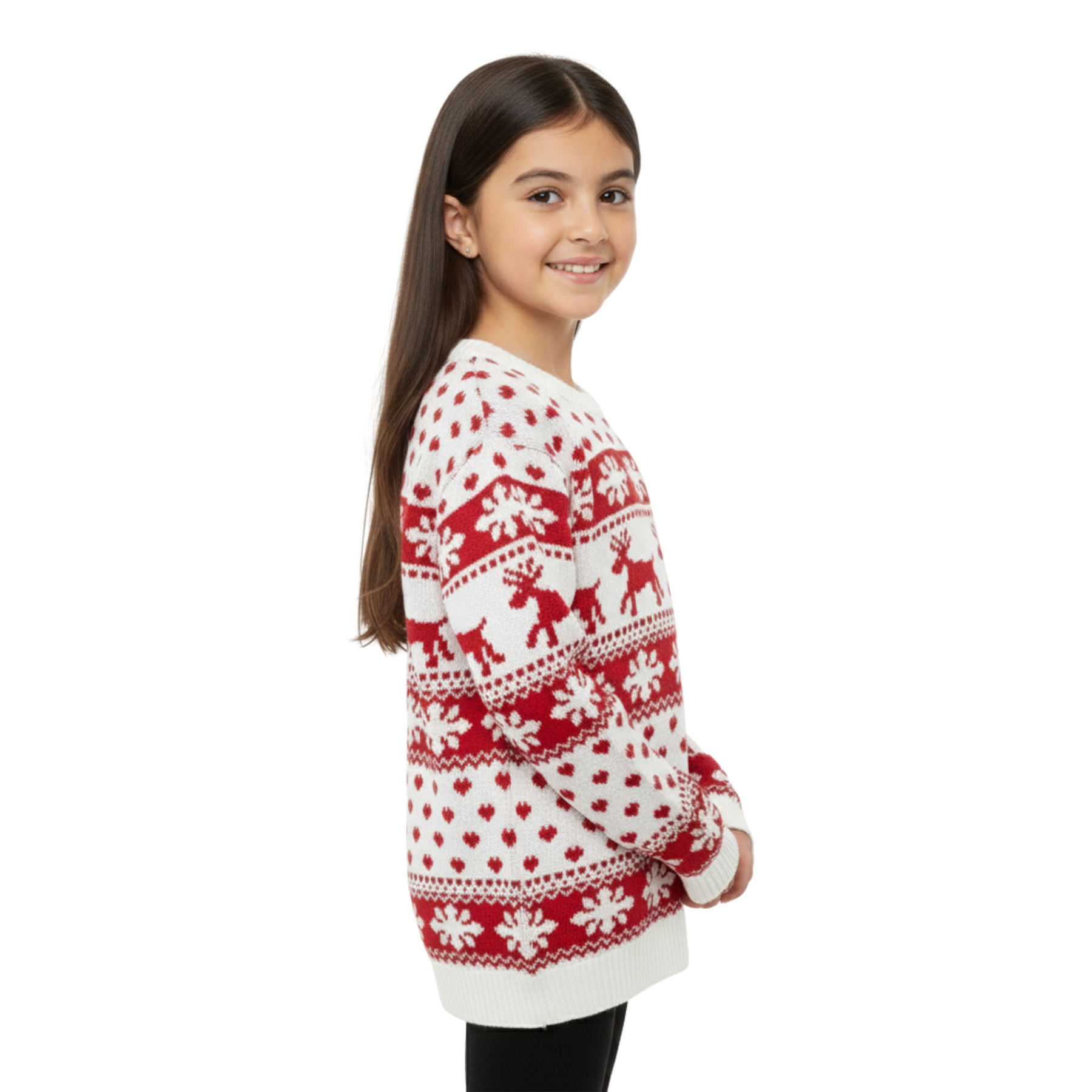 Kids Christmas Jumper Girls Boy Reindeer Sweater Children Novelty Xmas Sweater - Picture 53 of 97