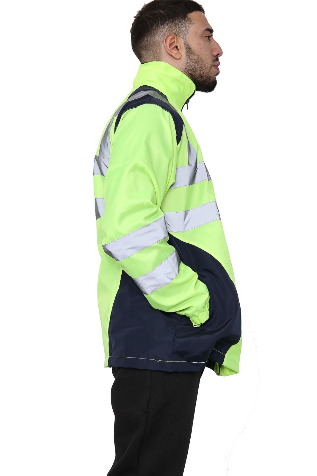 Chaqueta de lluvia Hi Vis para hombres Impermeable reflectante de alta visibilidad Impermeable Ropa de trabajo - Imagen 9 de 11