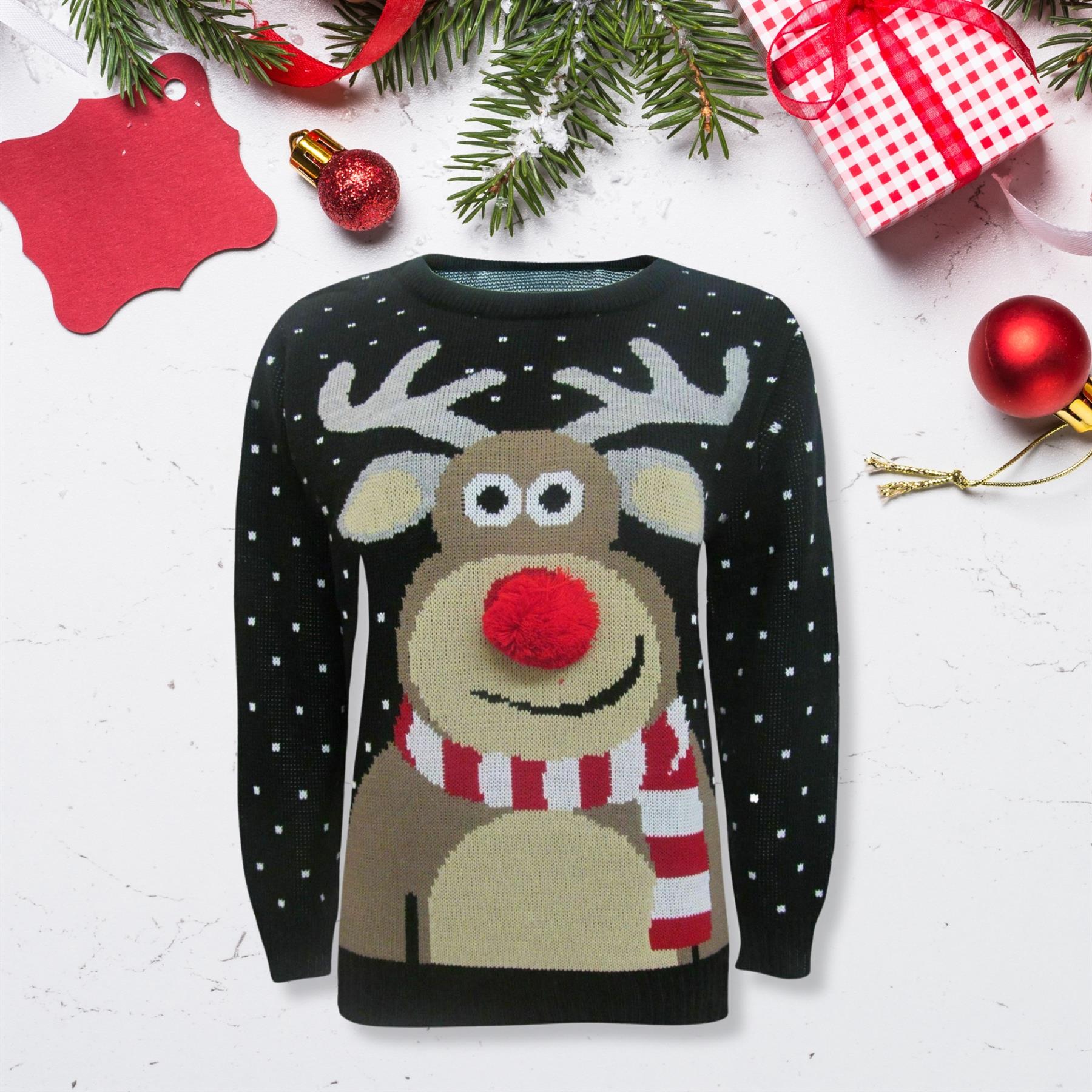 Suéter de Navidad para niños Niñas Niños Reno Niños Novedad Suéter de Navidad - Imagen 34 de 67